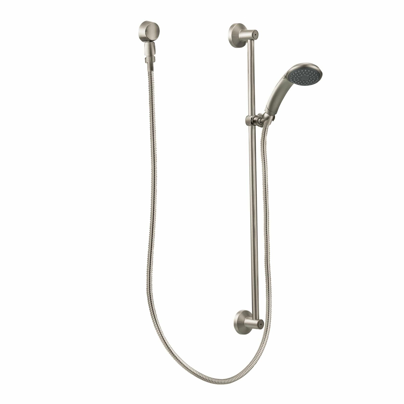 MOEN Commercial M-Dura 52710CBN Slide Bar with Hand Shower, 30-Inch, 2.5-gpm, in Brushed Nickel