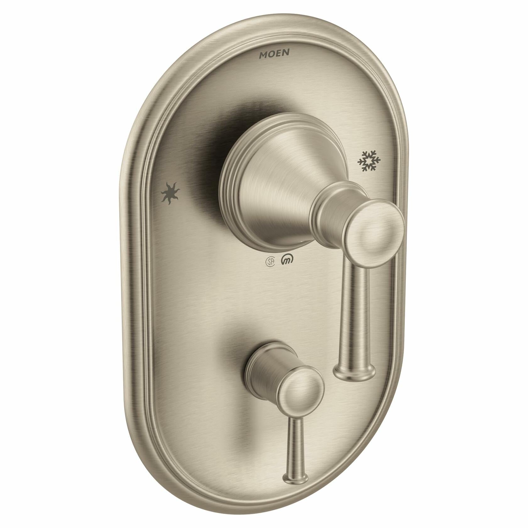 MOEN Belfield T2310BN 2 Handle Wall Mounted Tub and Shower Trim Kit without Spout in Brushed Nickel (Valve Not Included)