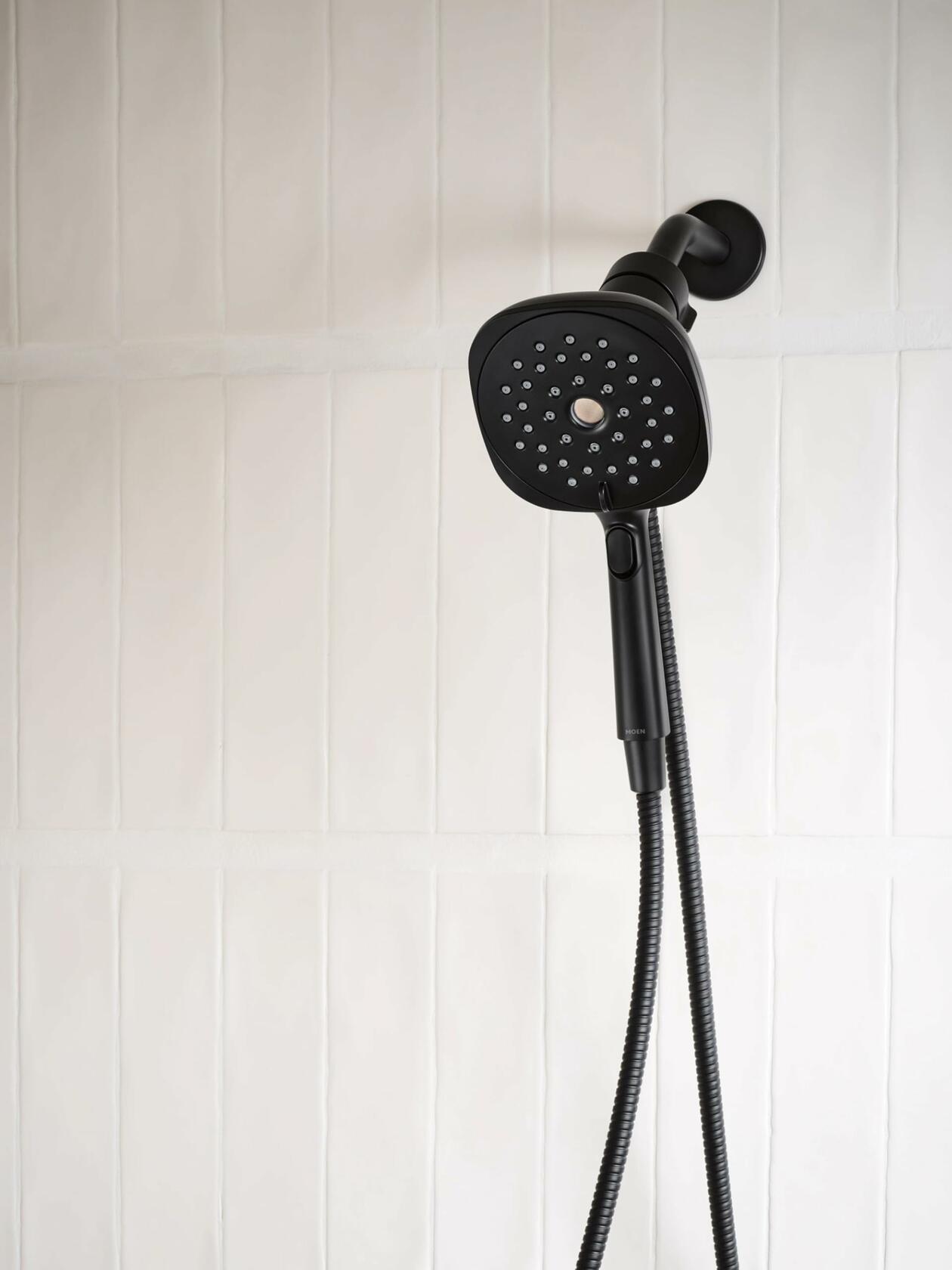 MOEN Verso 220H5BL Infiniti Dial Square Handheld Shower Spray Head in Matte Black