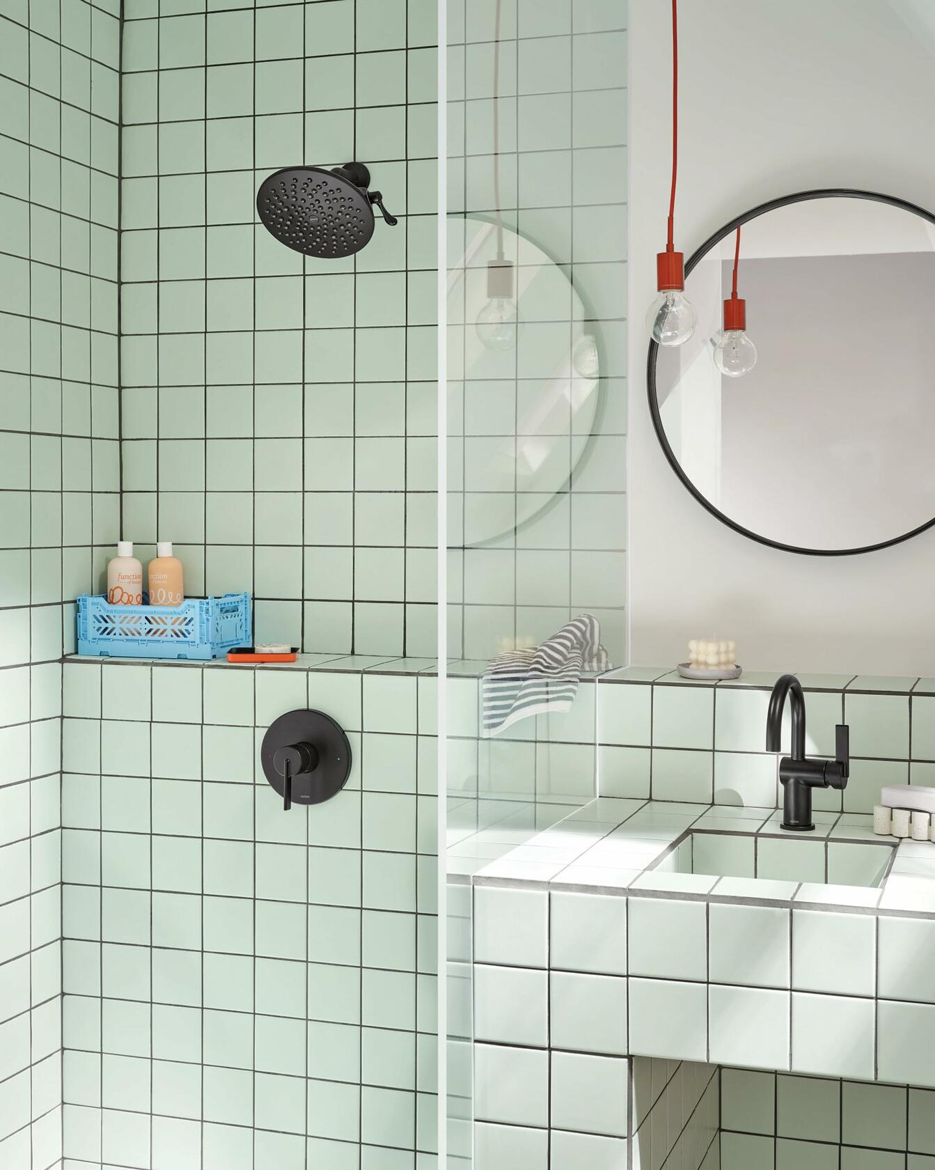 MOEN Cia UT3362BL 1-Handle Shower Trim Kit in Matte Black (Valve Not Included)