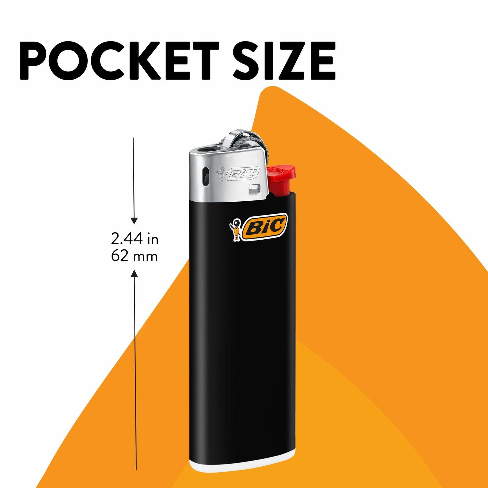 BIC Mini Pocket Lighters Assorted Bright Colors - 50-Count Tray + 3 Free