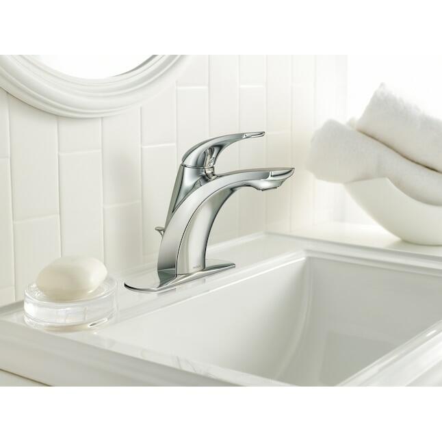 MOEN Zarina WSL84533 One-Handle Bathroom Sink Faucet in Chrome (Drain Included)