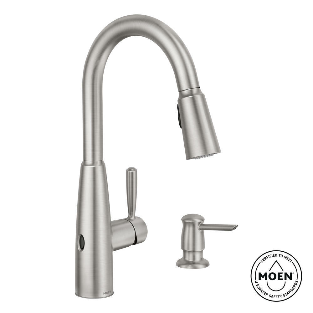 MOEN Sperry 87696EWSRS One-Handle Pull-Down Touchless Kitchen Faucet in Spot Resist Stainless - Like New