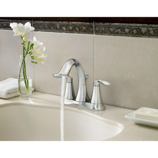 MOEN Eva 66410 Double Handle Centerset Bathroom Faucet in Chrome (Drain Included) - Like New