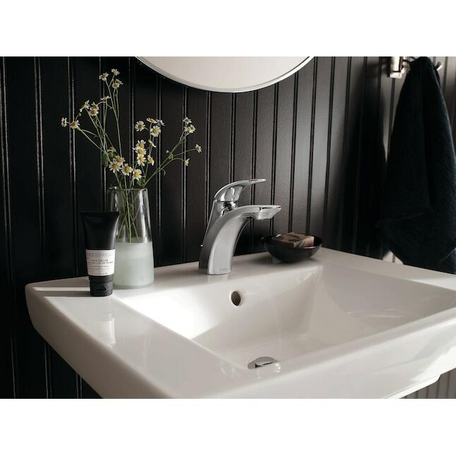 MOEN Zarina WSL84533 One-Handle Bathroom Sink Faucet in Chrome (Drain Included)