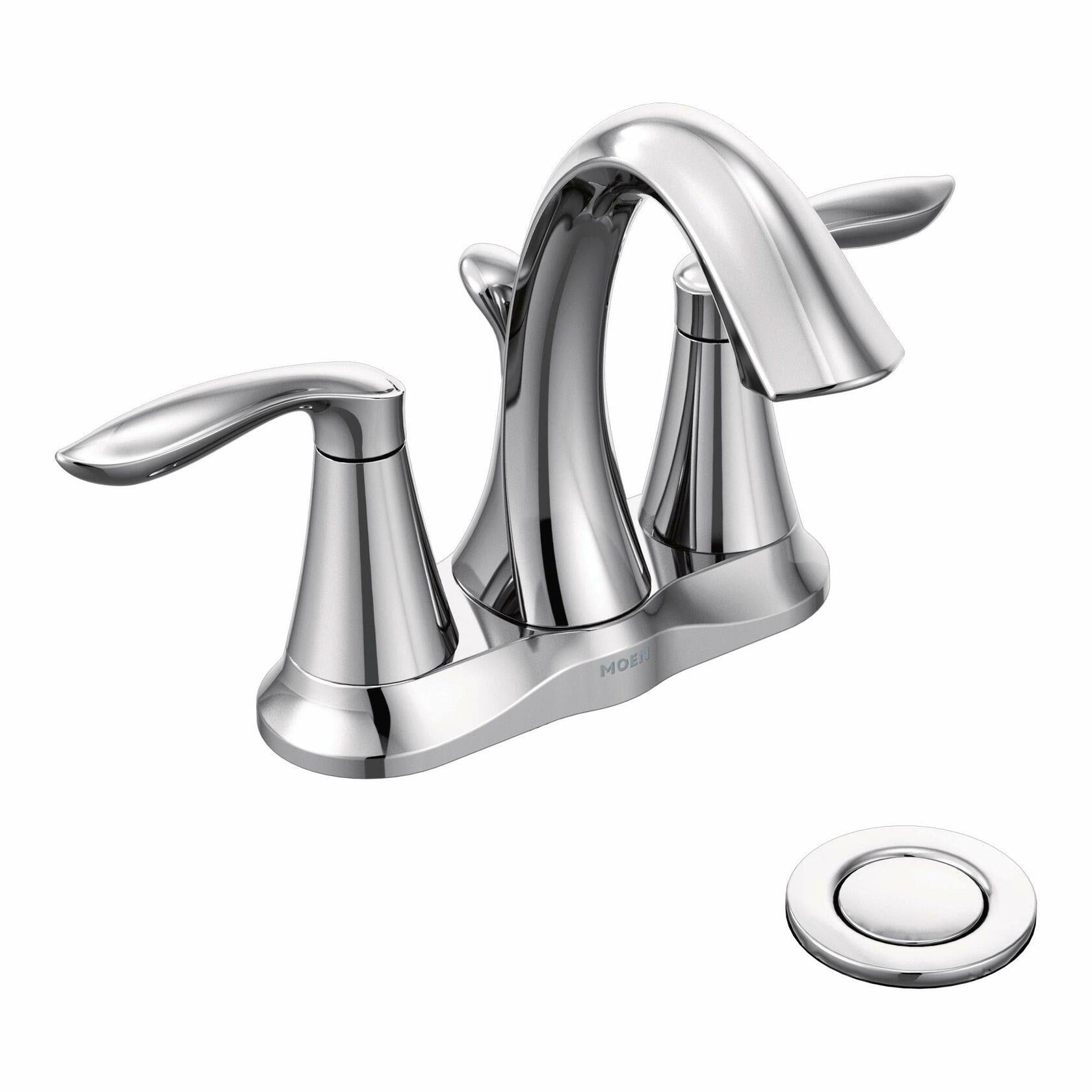 MOEN Eva 66410 Double Handle Centerset Bathroom Faucet in Chrome (Drain Included) - Like New