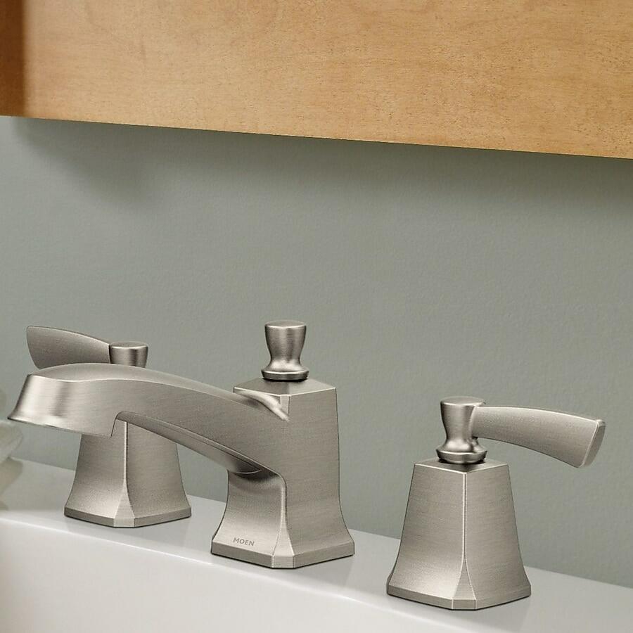 MOEN Conway 84926SRN Widespread 2-Handle Bathroom Faucet in Spot Resist Brushed Nickel (Valve Included)