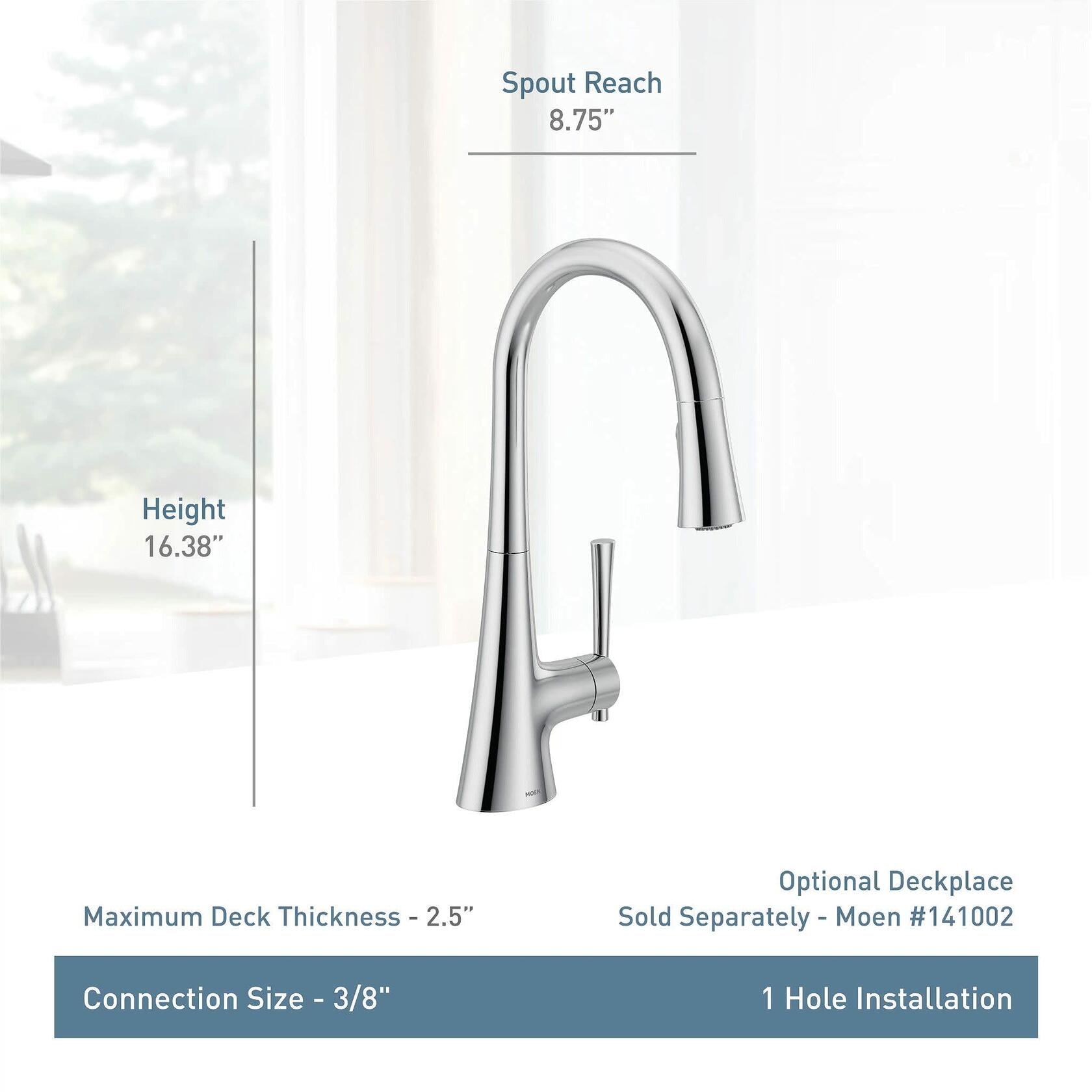MOEN Kurv 9126SRS One-Handle Pulldown Kitchen Faucet in Spot Resist Stainless - Like New