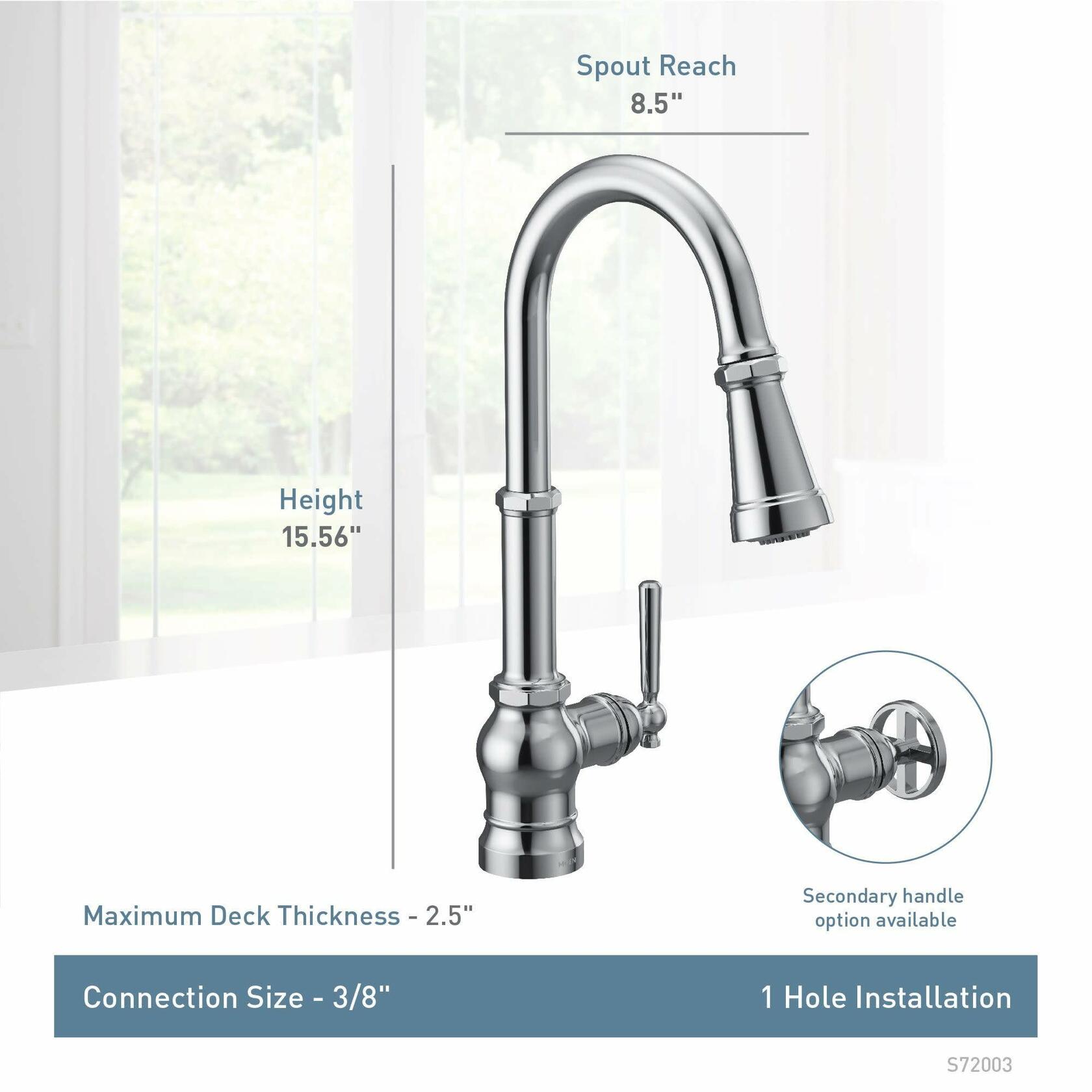 MOEN Paterson S72003SRS Single-Handle Pull-Down Sprayer Kitchen Faucet in Spot Resist Stainless