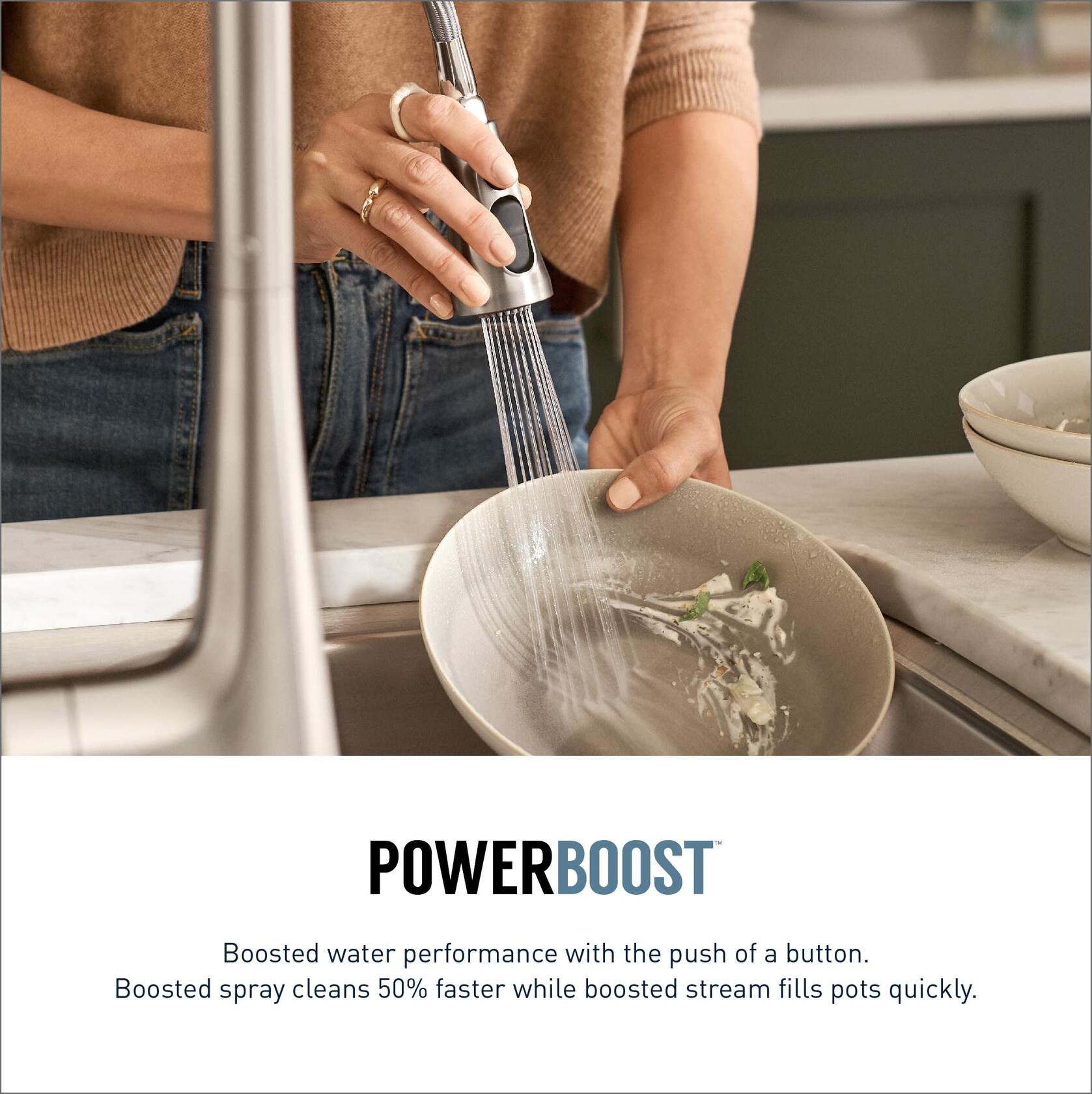 MOEN Cia 7622SRS Single-Handle Pull-Down Sprayer Kitchen Faucet with Power Boost in Spot Resist Stainless - Like New