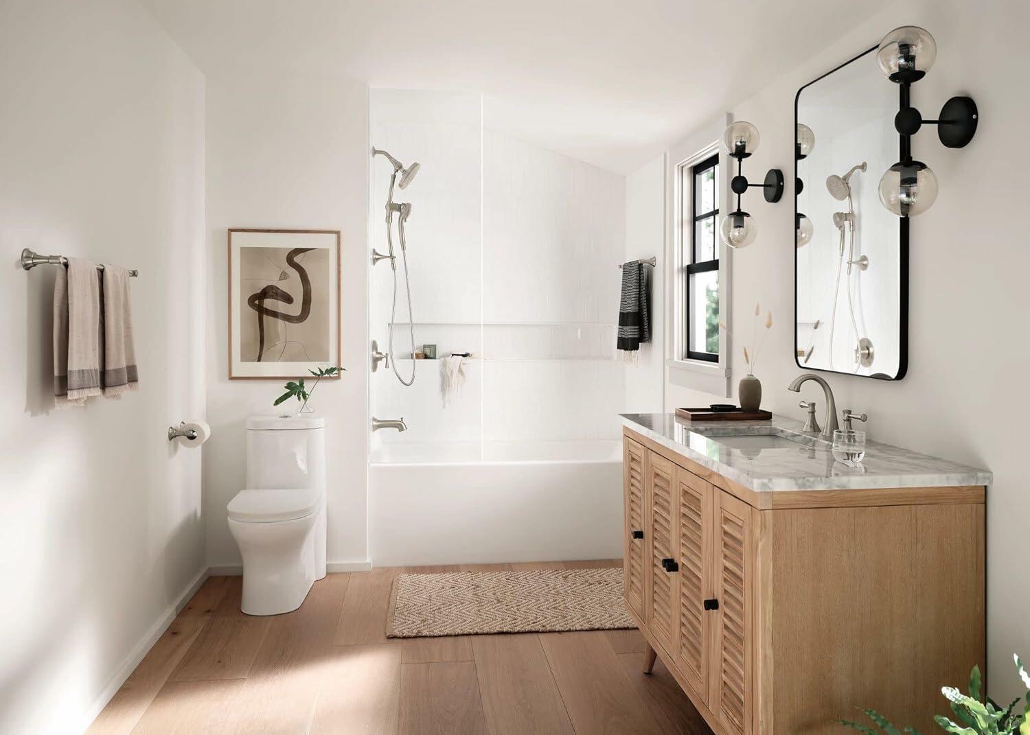 MOEN Gilmour 84756SRN 2-Handle Widespread Bathroom Sink Faucet in Spot Resist Brushed Nickel - Like New