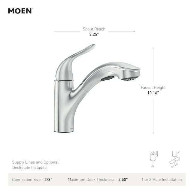 MOEN Brecklyn 87557BRB Single-Handle Pull-Out Sprayer Kitchen Faucet with Power Clean in Mediterranean Bronze