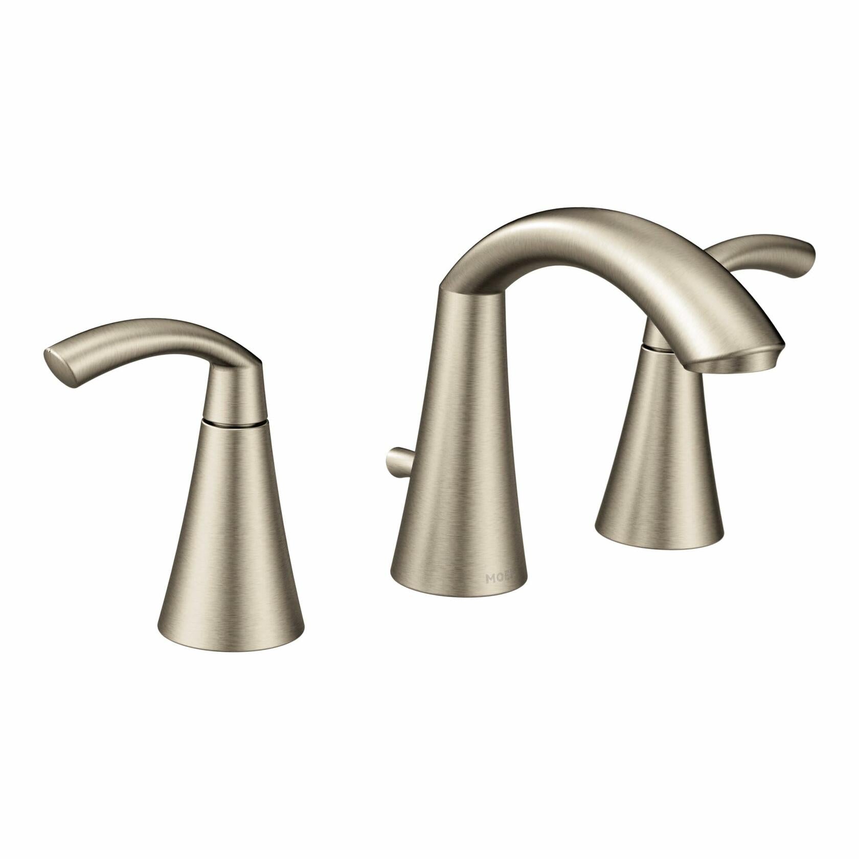 MOEN Glyde T6173BN Two-Handle Widespread High Arc Bathroom Sink Faucet in Brushed Nickel (Valve Required) - Like New