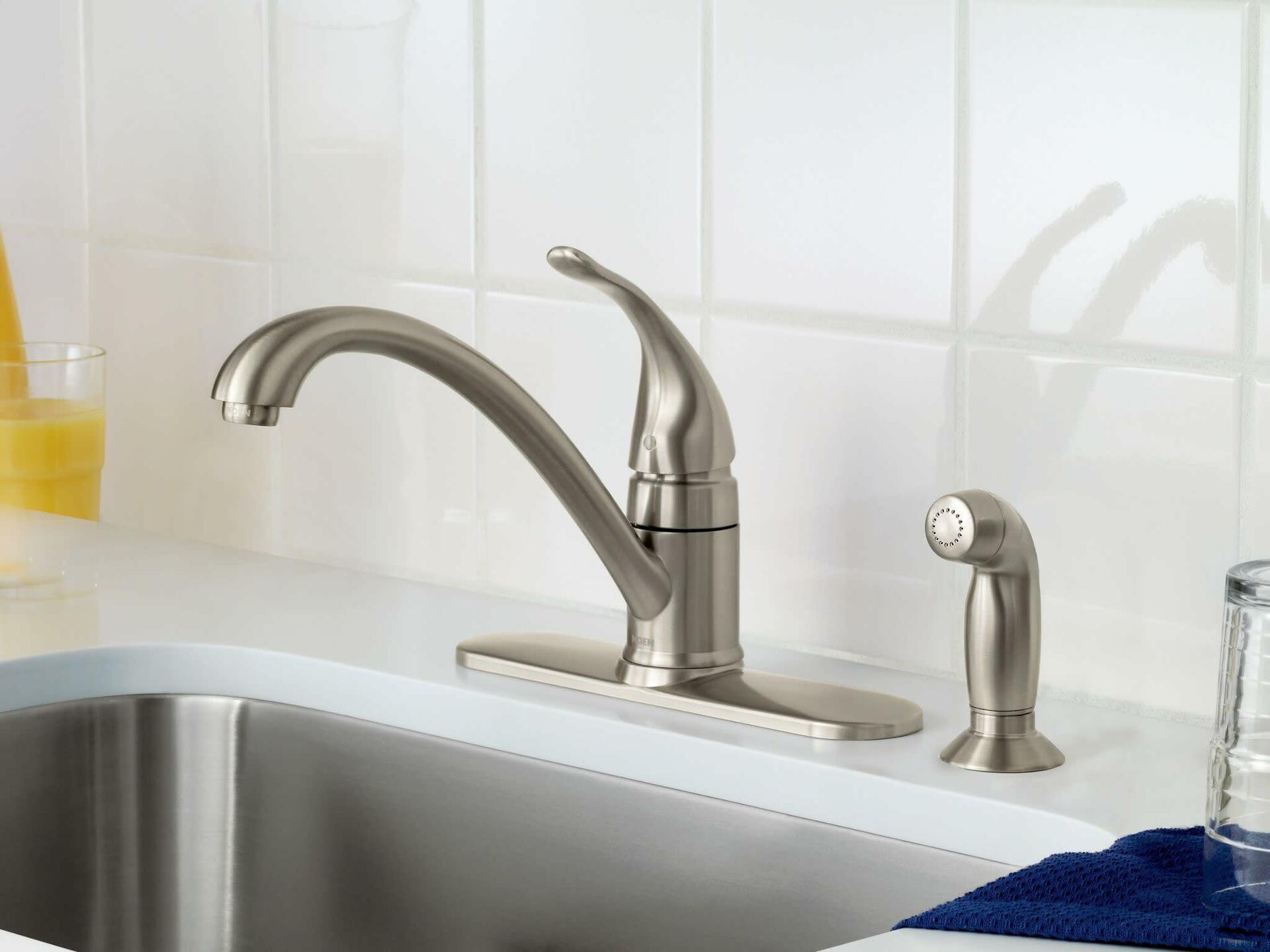 Moen, Spot Resist Stainless CA87480SRS Kitchen Faucet with Side Spray from the Torrance Collection, 375