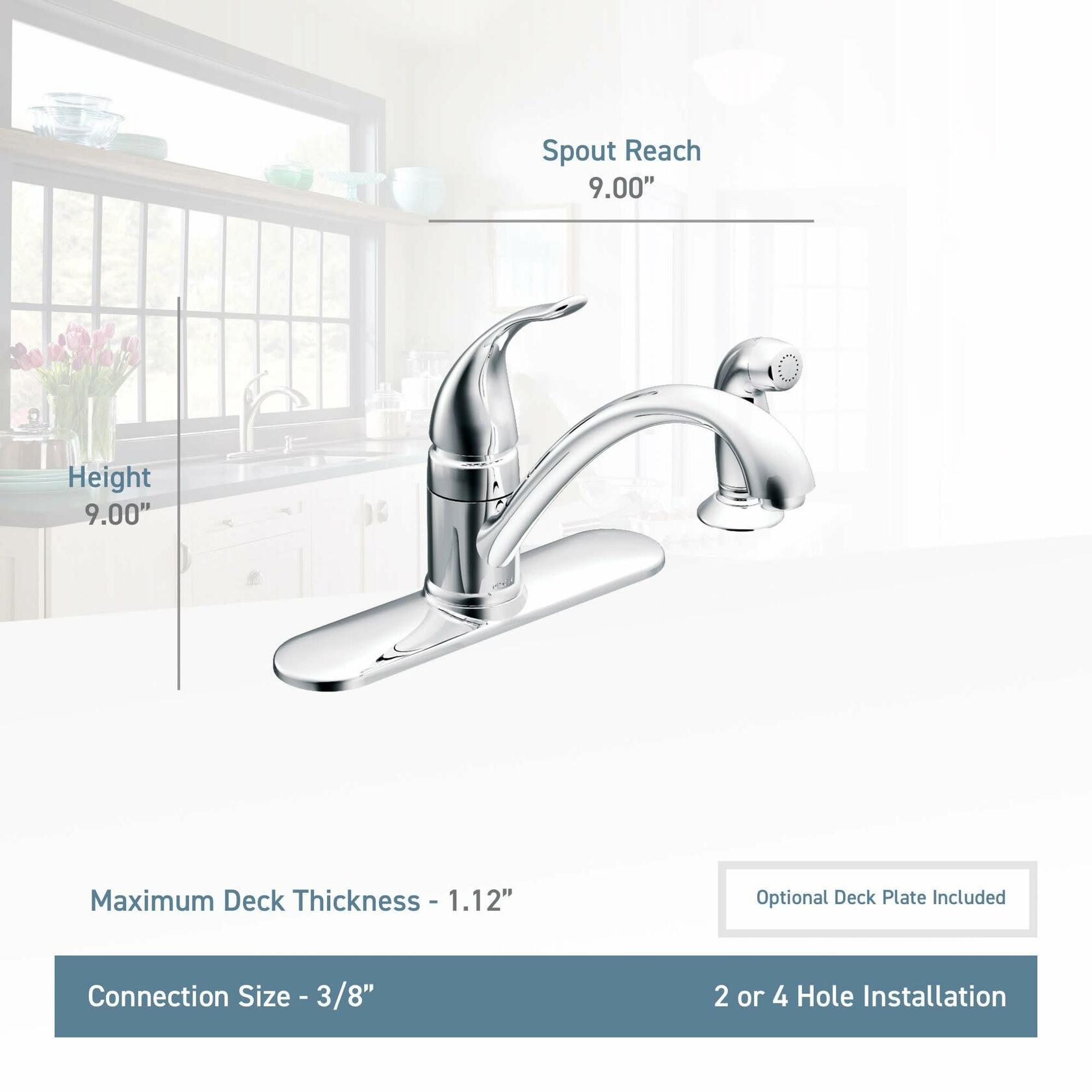 Moen, Spot Resist Stainless CA87480SRS Kitchen Faucet with Side Spray from the Torrance Collection, 375
