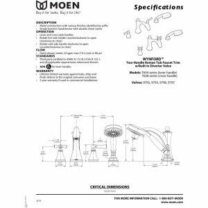 Moen T654BN Wynford Two-Handle Diverter Roman Tub Faucet Includes Hand Shower without Valve, Brushed Nickel