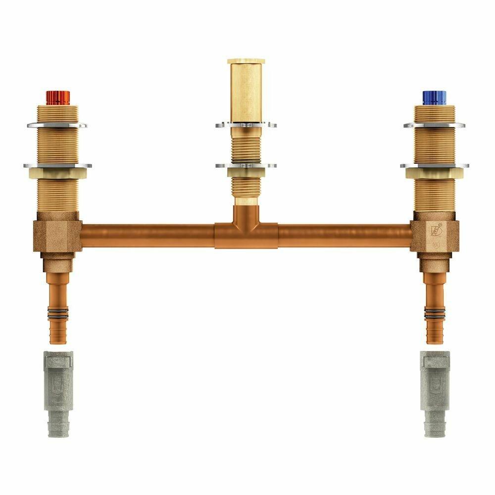 Moen 4798 M-Pact Two Handle Roman Tub Valve with 10-Inch Centers 1/2-Inch PEX and 1/2-Inch Cold Expansion PEX Adapters