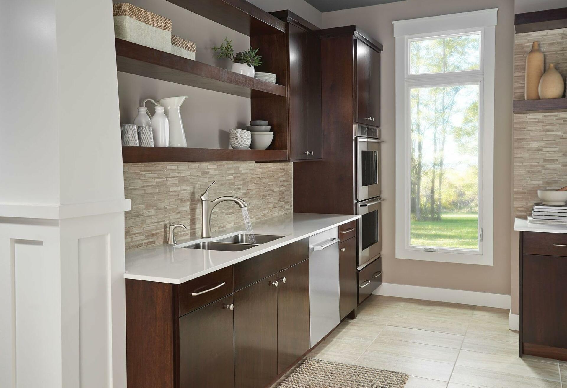 Moen S3948SRS Transitional Deck Mounted Kitchen Soap Dispenser with Above the Sink Refillable Bottle, Spot Resist Stainless