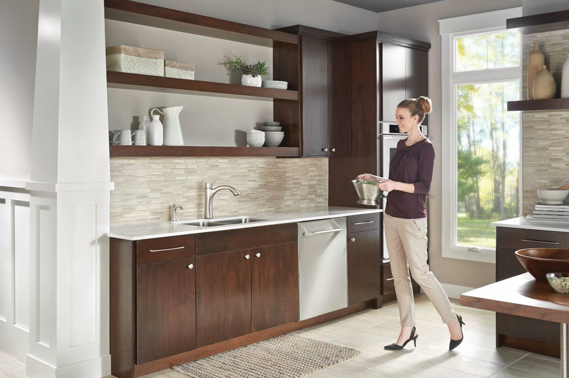 Moen S3948SRS Transitional Deck Mounted Kitchen Soap Dispenser with Above the Sink Refillable Bottle, Spot Resist Stainless