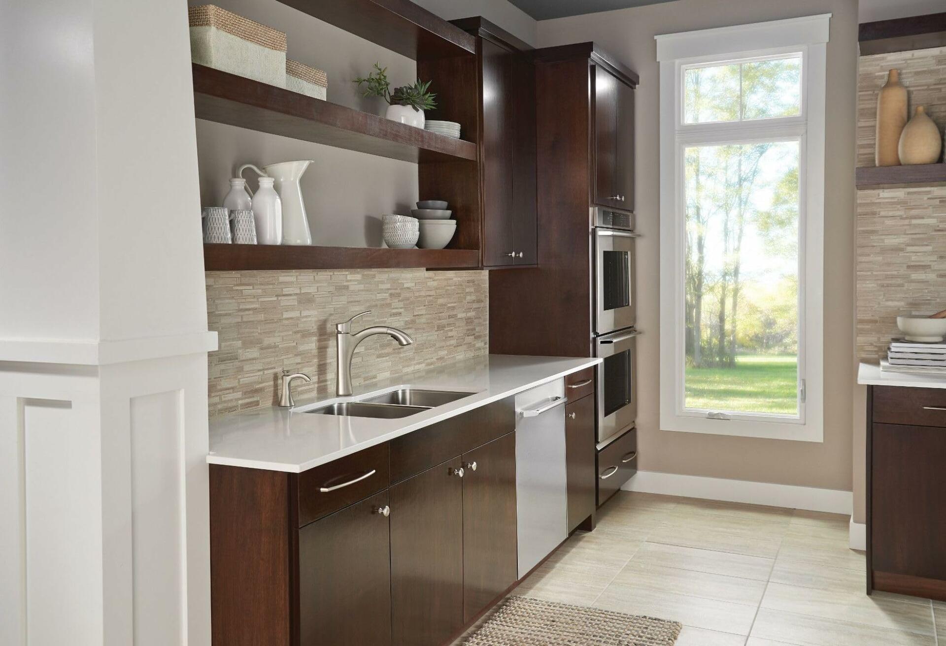 Moen S3948SRS Transitional Deck Mounted Kitchen Soap Dispenser with Above the Sink Refillable Bottle, Spot Resist Stainless