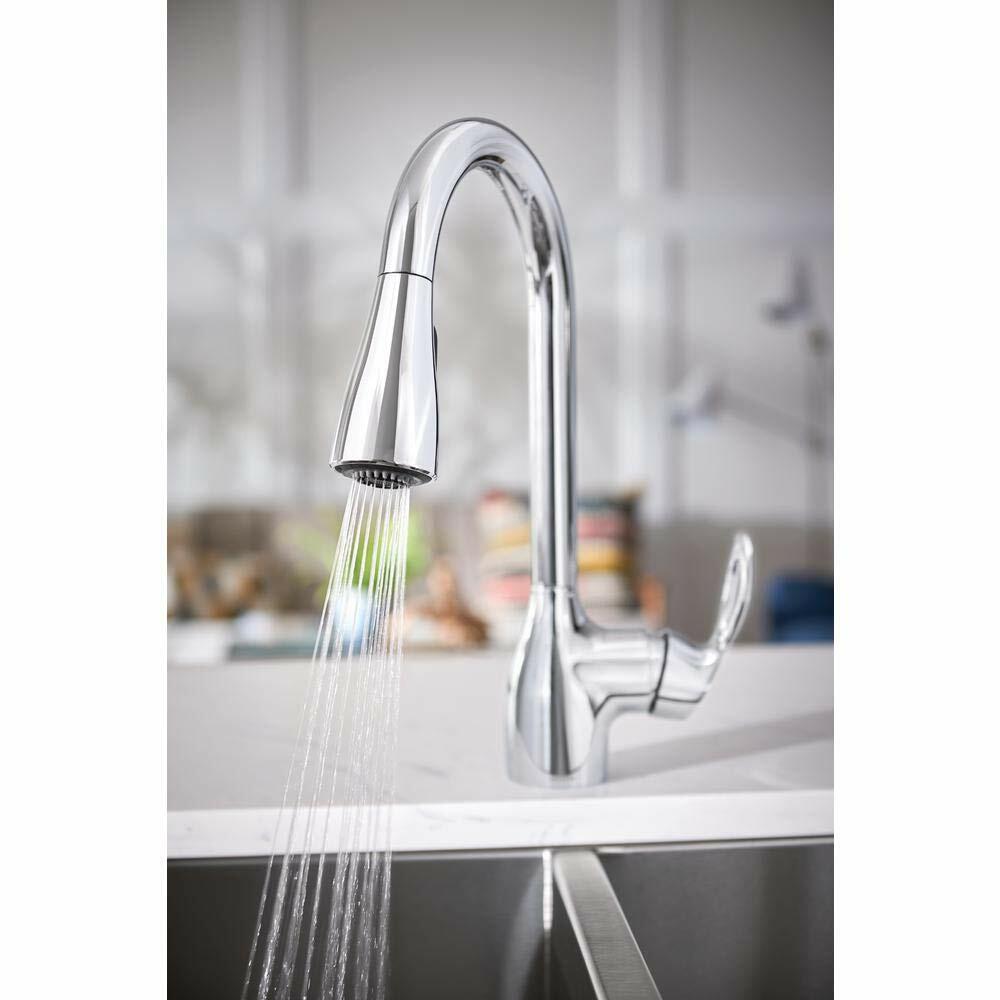 Moen CA87011 Single Handle Kitchen Faucet with Pullout Spray from the Kleo Collection (Low Lead Compliant)