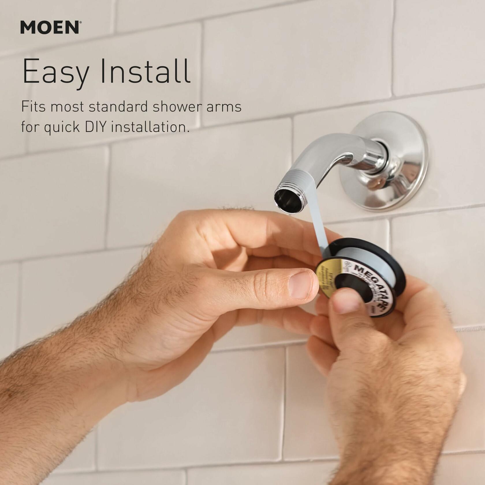 Moen Engage Magnetix Brushed Gold Six-Function 5.5-Inch Wide Handheld Showerhead with Magnetic Docking System and Metal Hose, 3662EPBG