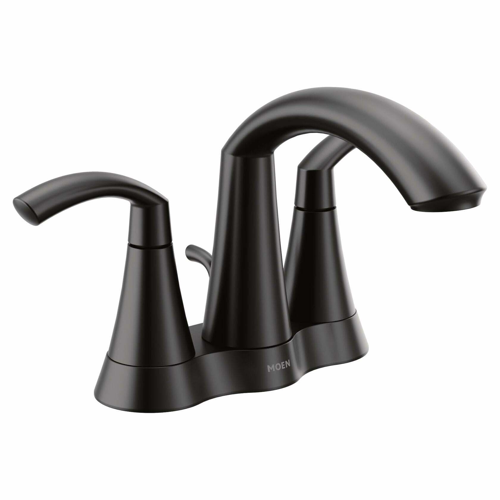 Moen 6172BL Glyde Two-Handle High Arc Centerset Bathroom Faucet, Matte Black