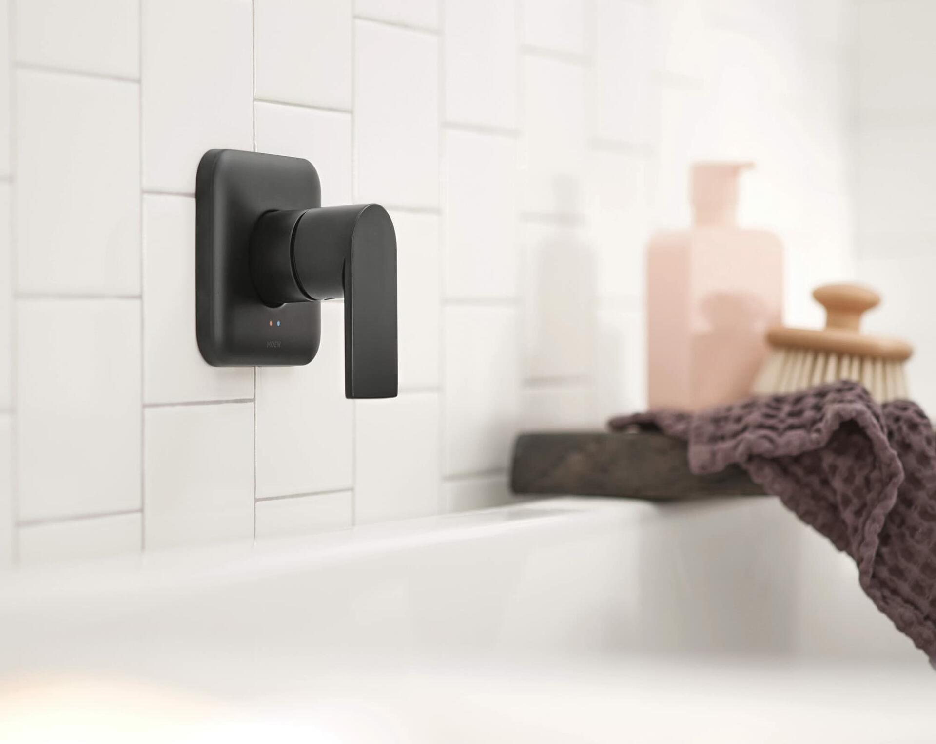 Moen WT901BL Genta LX Single Handle Wall Mount Filler High Flow Tub Faucet with 10" Spout Reach, Matte Black