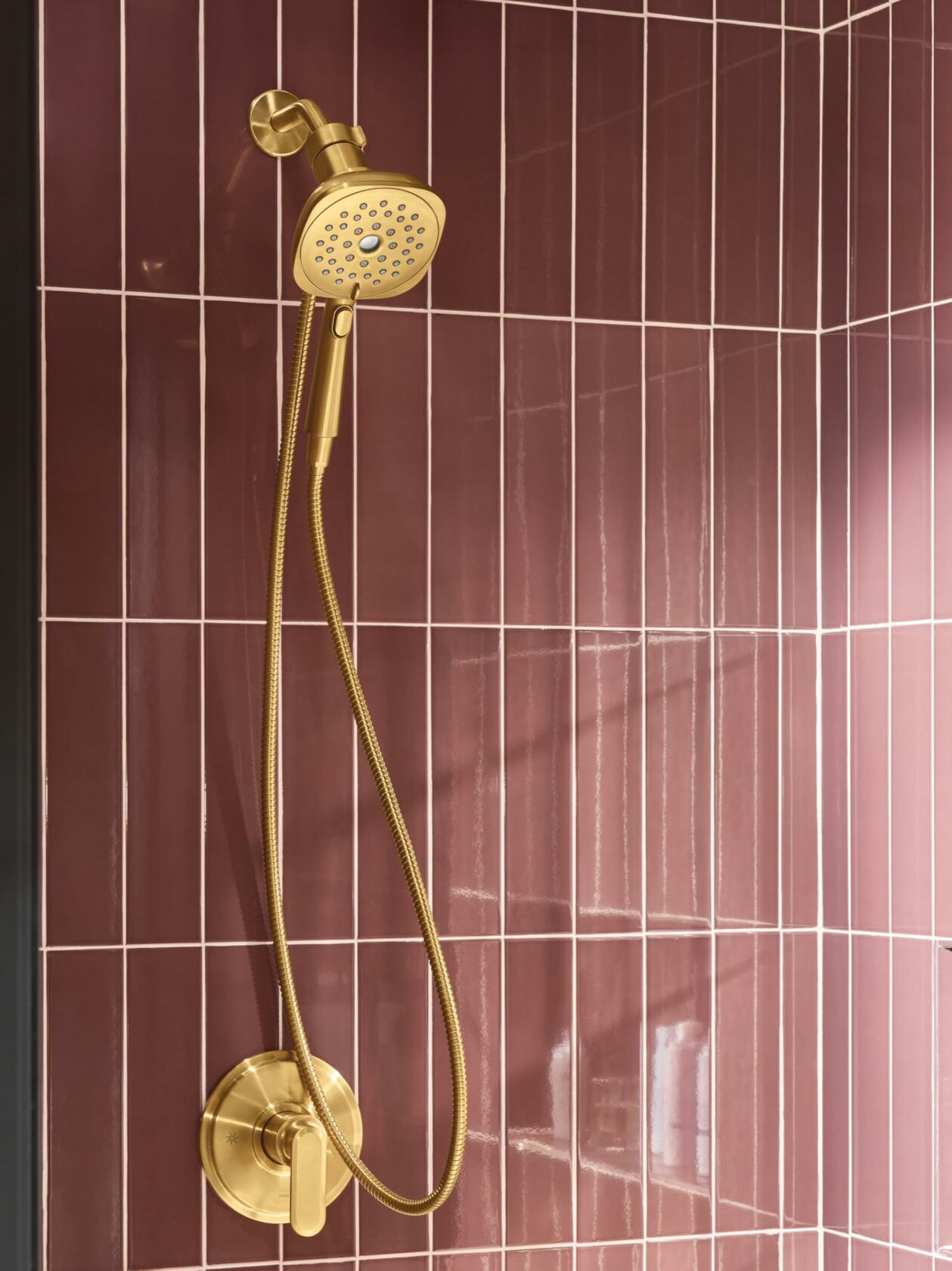 Moen Verso Infiniti Dial Square Handheld Shower, 5-Inch Diameter Spray Head, Brushed Gold, 220H5BG