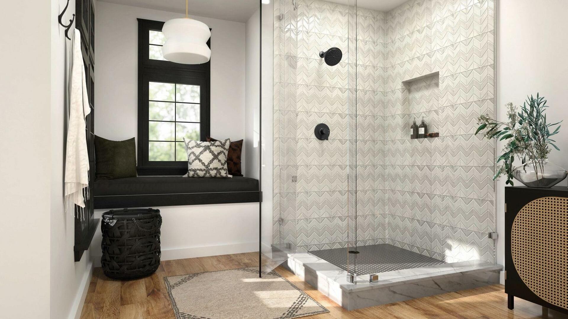 Moen UTS2202EPBL Doux Collection M-CORE 2-Series 1-Handle Shower Trim Kit, Valve Required, Matte Black