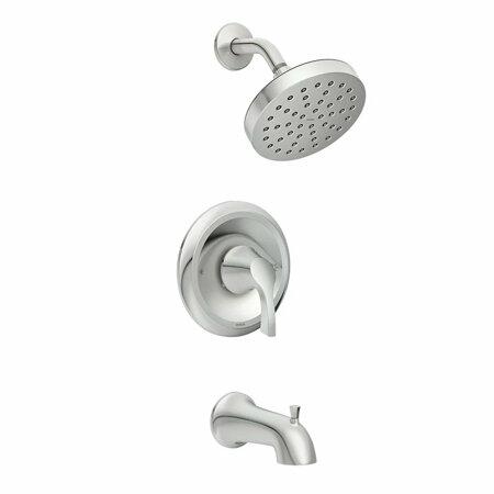 MOEN Korek Single-Handle 1-Spray Tub and Shower Faucet in Chrome (Valve Included) Grey