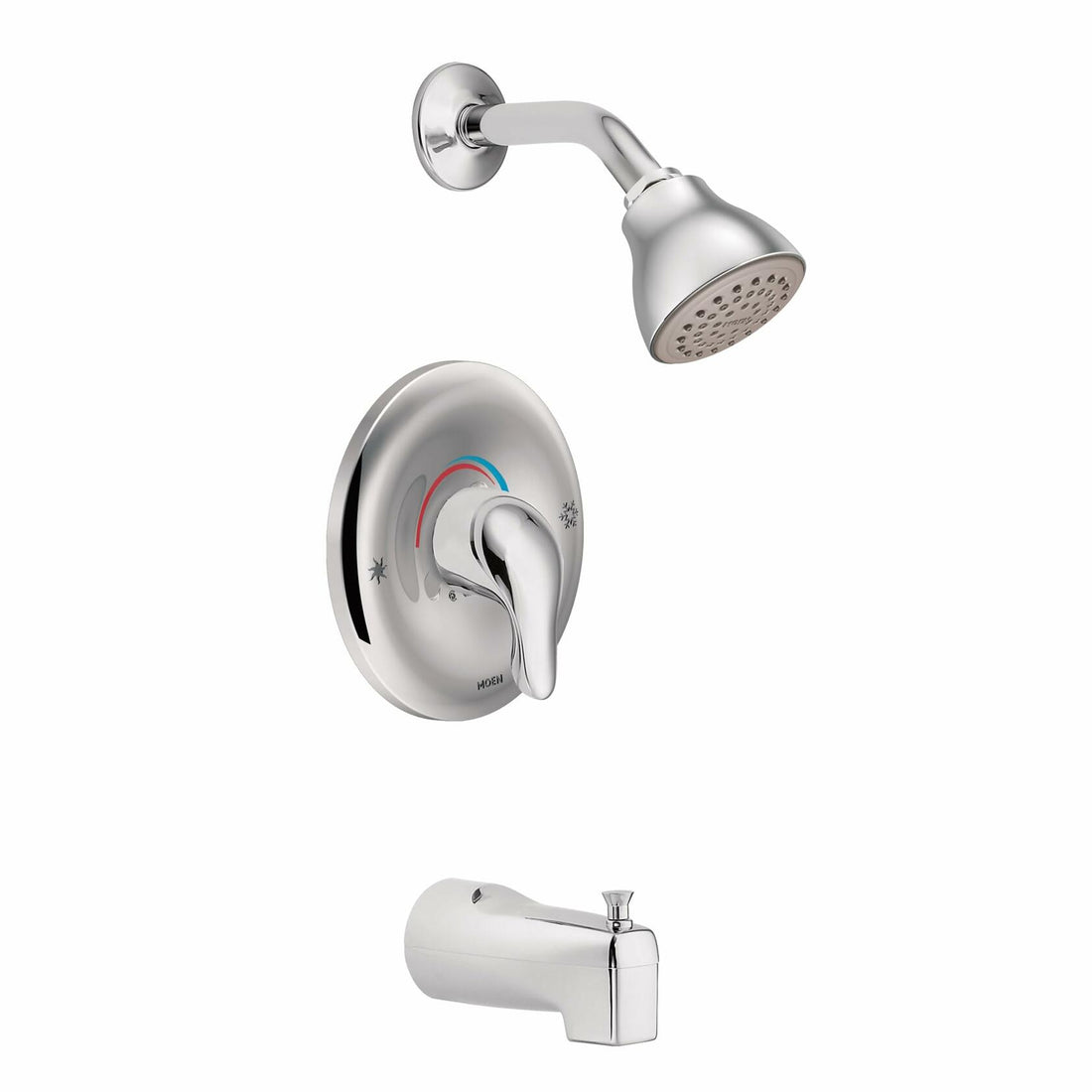 Moen Chateau Chrome Posi-Temp Bathtub Trim Kit with Shower Head, Lever Handle, and Tub Spout, Valve Required, TL183EP