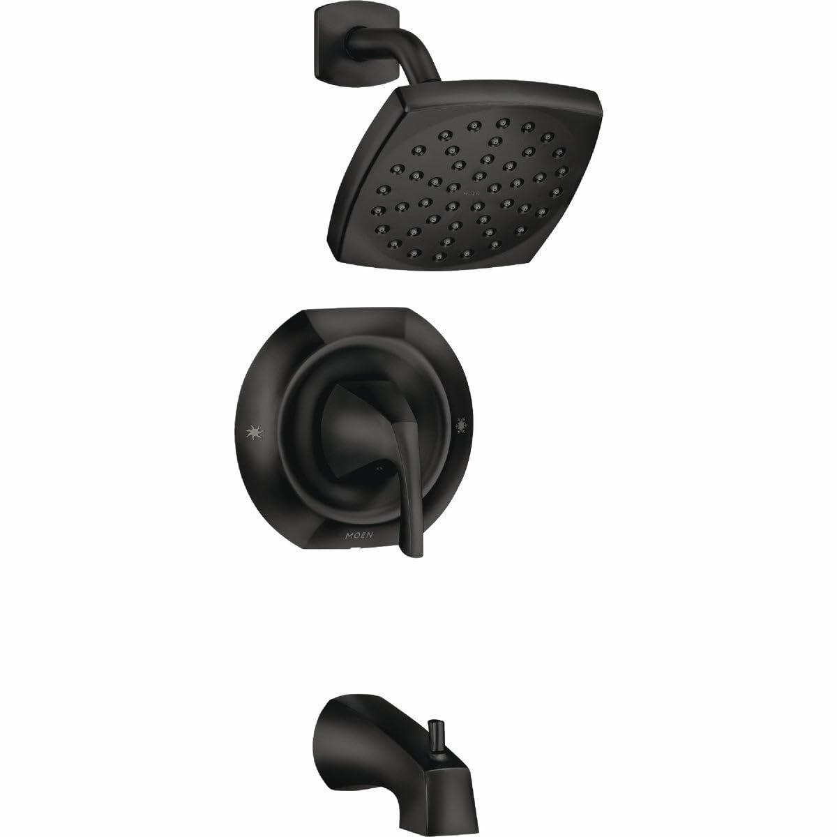 MOEN Lindor 82504BL One-Handle Bathtub and Shower Faucet in Matte Black (Valve Included)