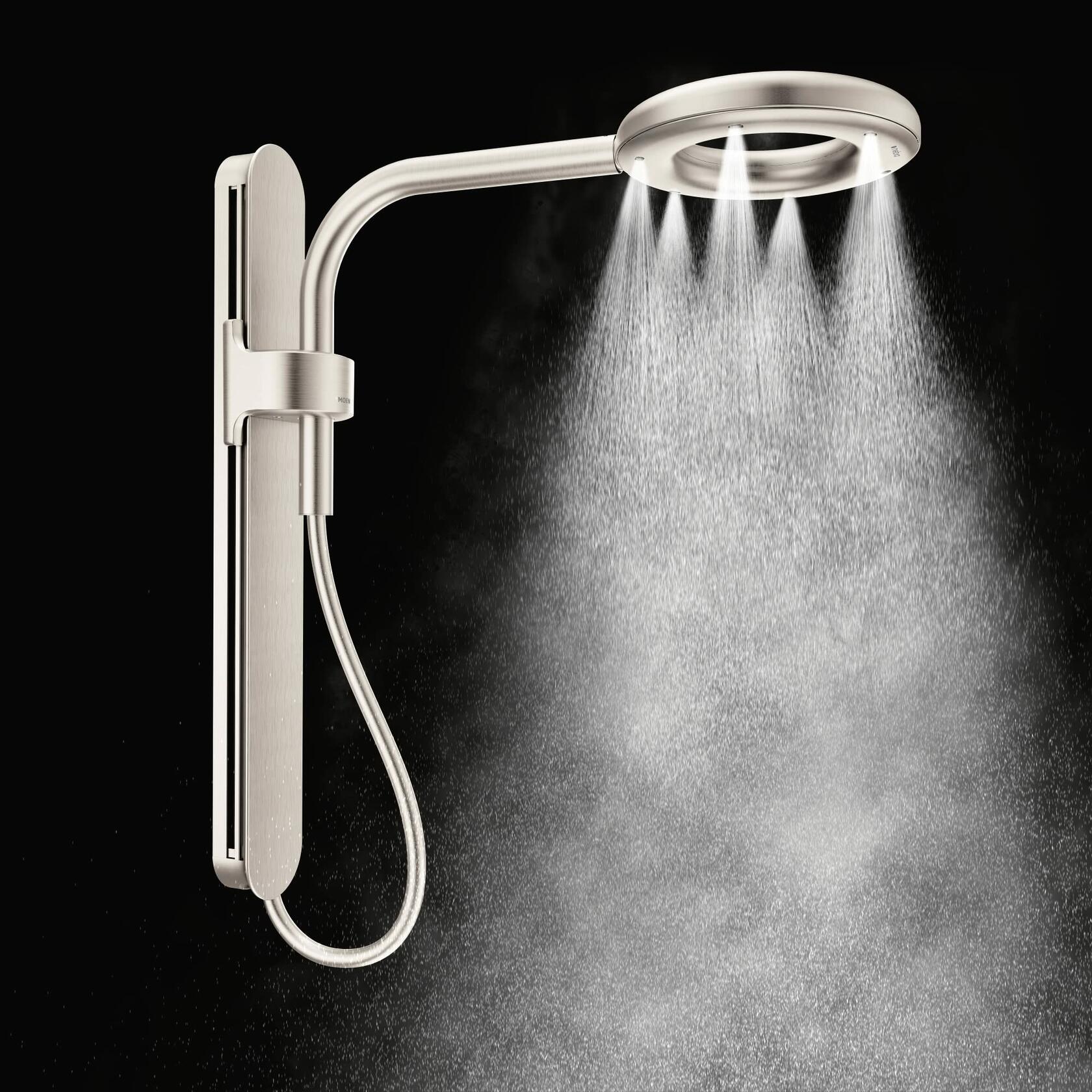 MOEN Spa N207R0CH One-Function 7.9 in. Rainshower Spray Head in Chrome/White