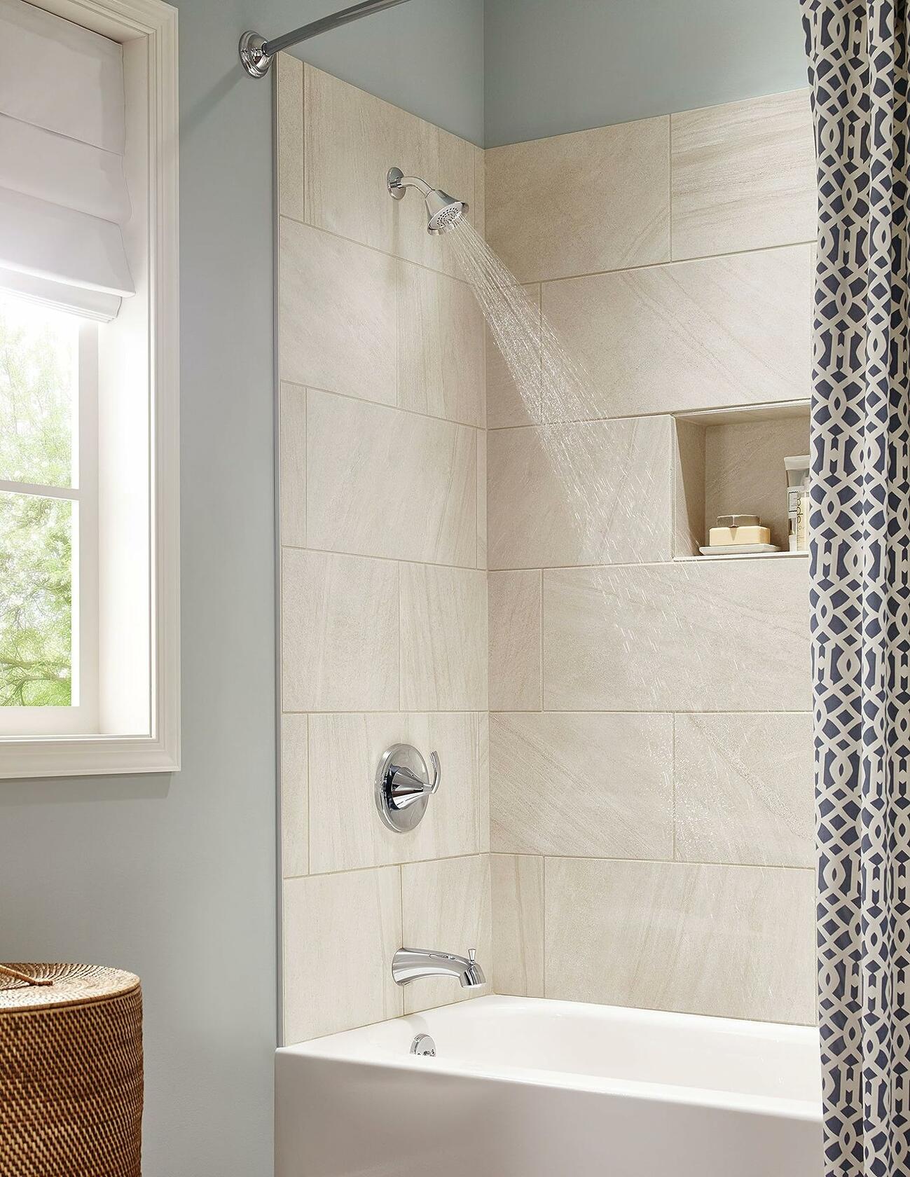 Moen Glyde Chrome 1-Handle Posi-Temp Tub and Shower Trim, Valve Required, T2743
