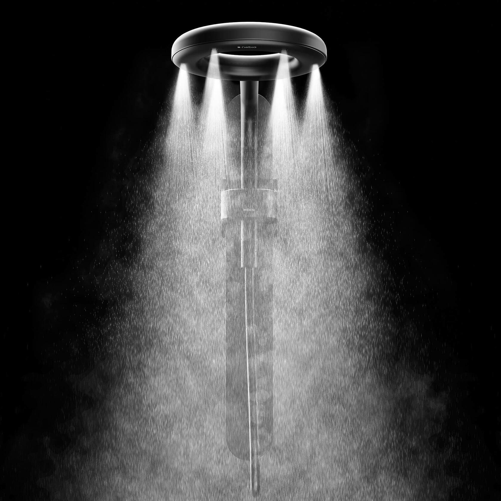 MOEN Spa N207R0CH One-Function 7.9 in. Rainshower Spray Head in Chrome/White