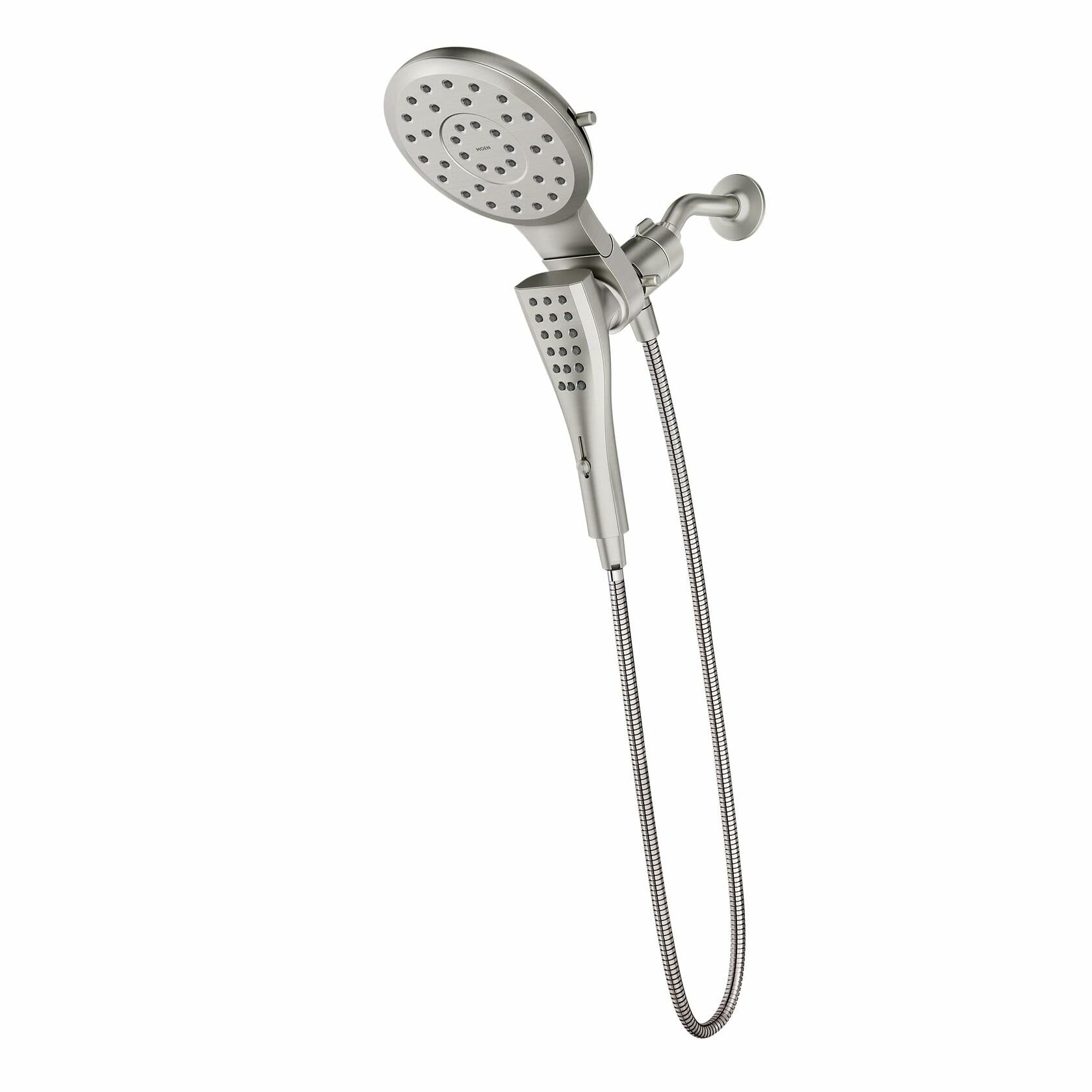 Moen 220C3EPBN Verso Eco-Performance Eight-Function 7-Inch Round Shower Spray Head with Handshower, 72-Inch Hose, Brushed Nickel