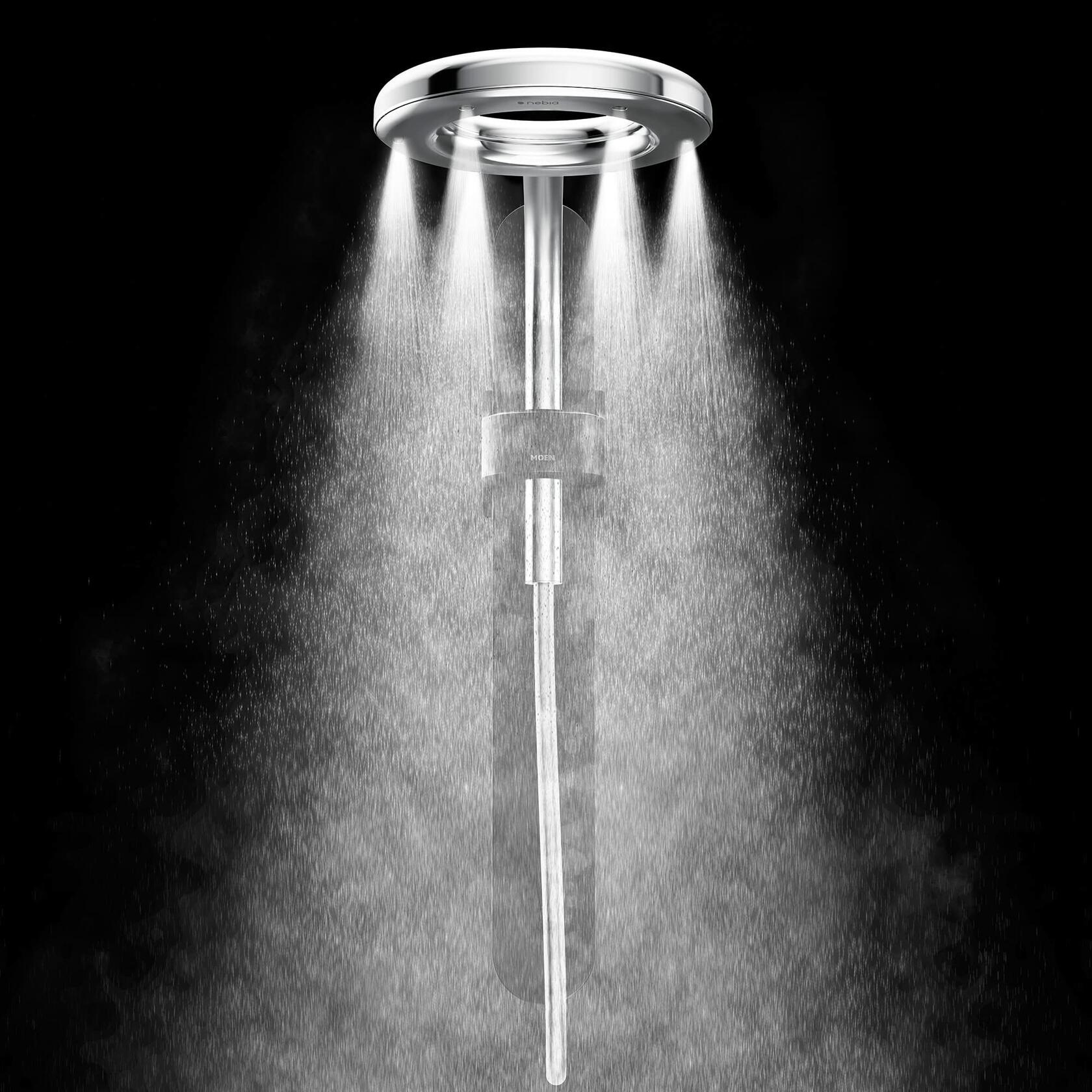 MOEN Spa N207R0CH One-Function 7.9 in. Rainshower Spray Head in Chrome/White