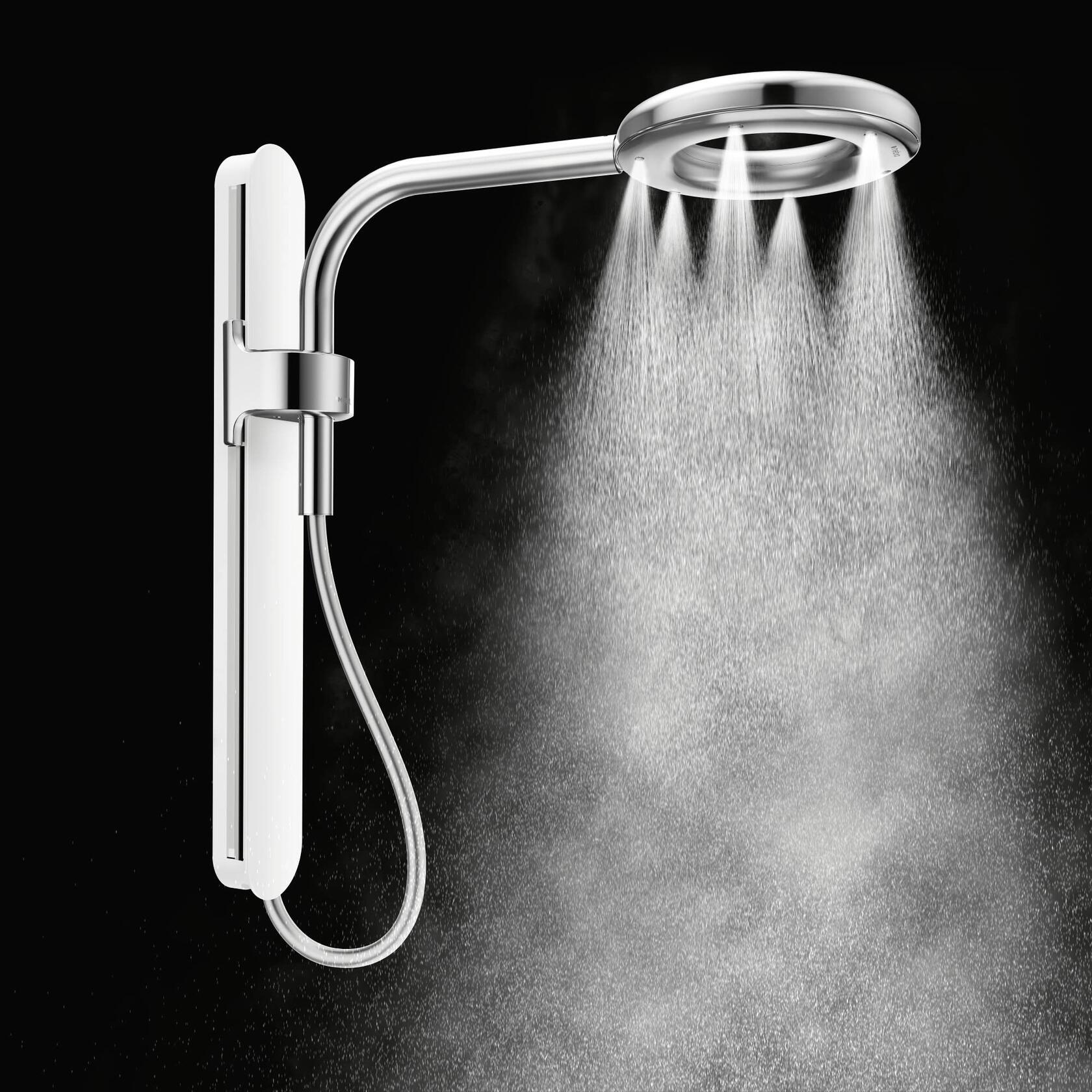 MOEN Spa N207R0CH One-Function 7.9 in. Rainshower Spray Head in Chrome/White