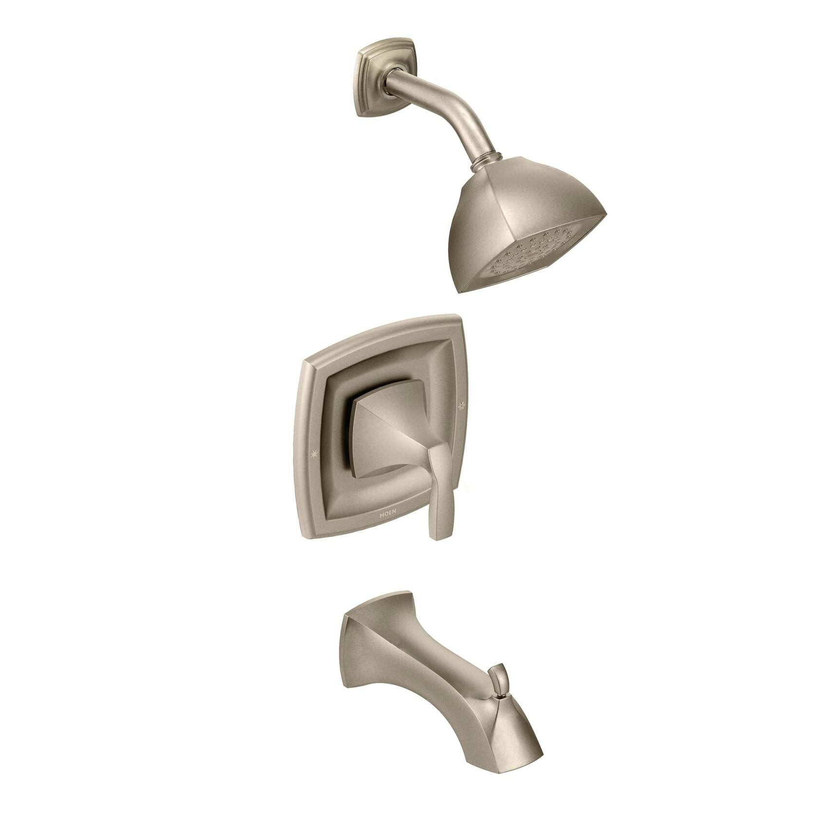 Moen Voss Brushed Nickel Posi-Temp Pressure Balancing Tub and Shower Trim Kit, Valve Required, T2693BN