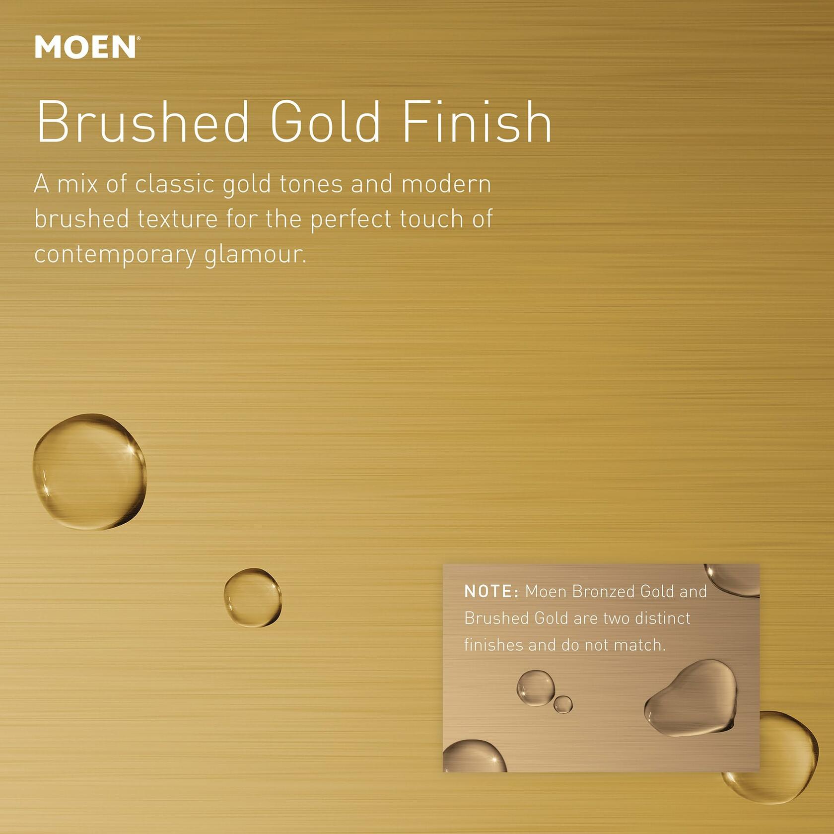 Moen Waterhill Brushed Gold 14-Inch Replacement Extension Curved Shower Arm, S113BG