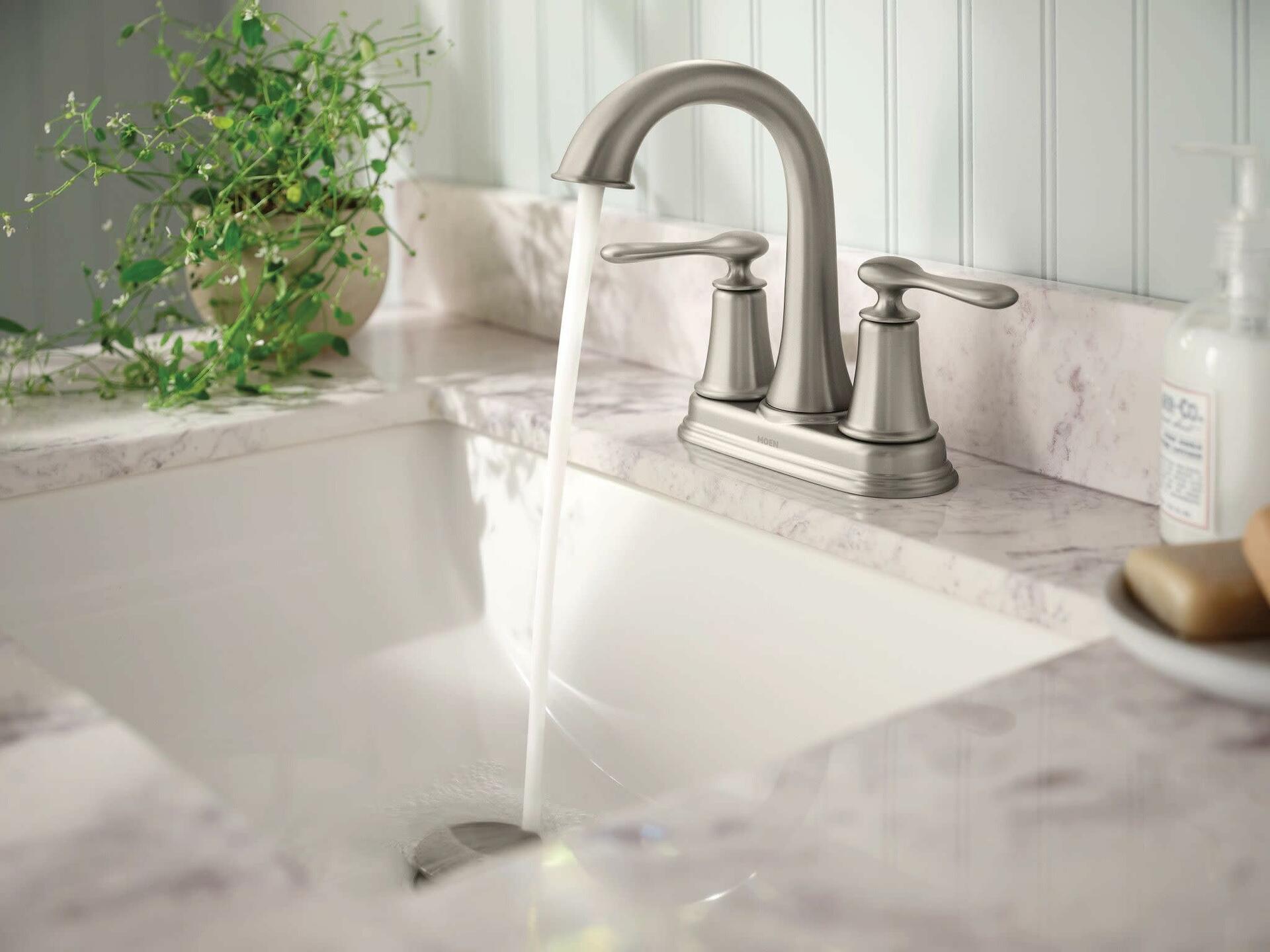 Moen 84092SRN Ellicott 4" Lavatory Faucet, Spot Resist Brushed Nickel