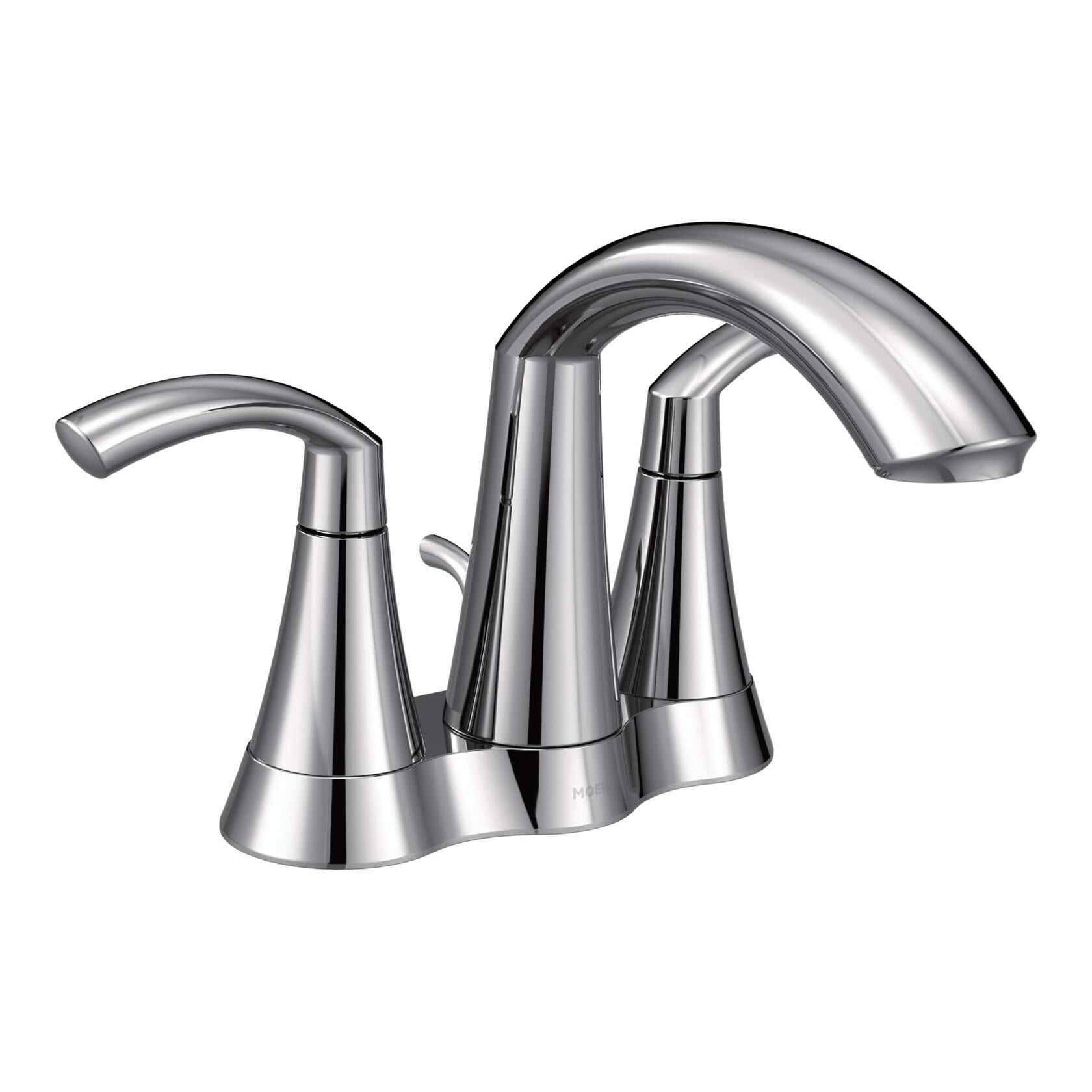 Moen Glyde Chrome Two-Handle High Arc Centerset Bathroom Faucet, 6172