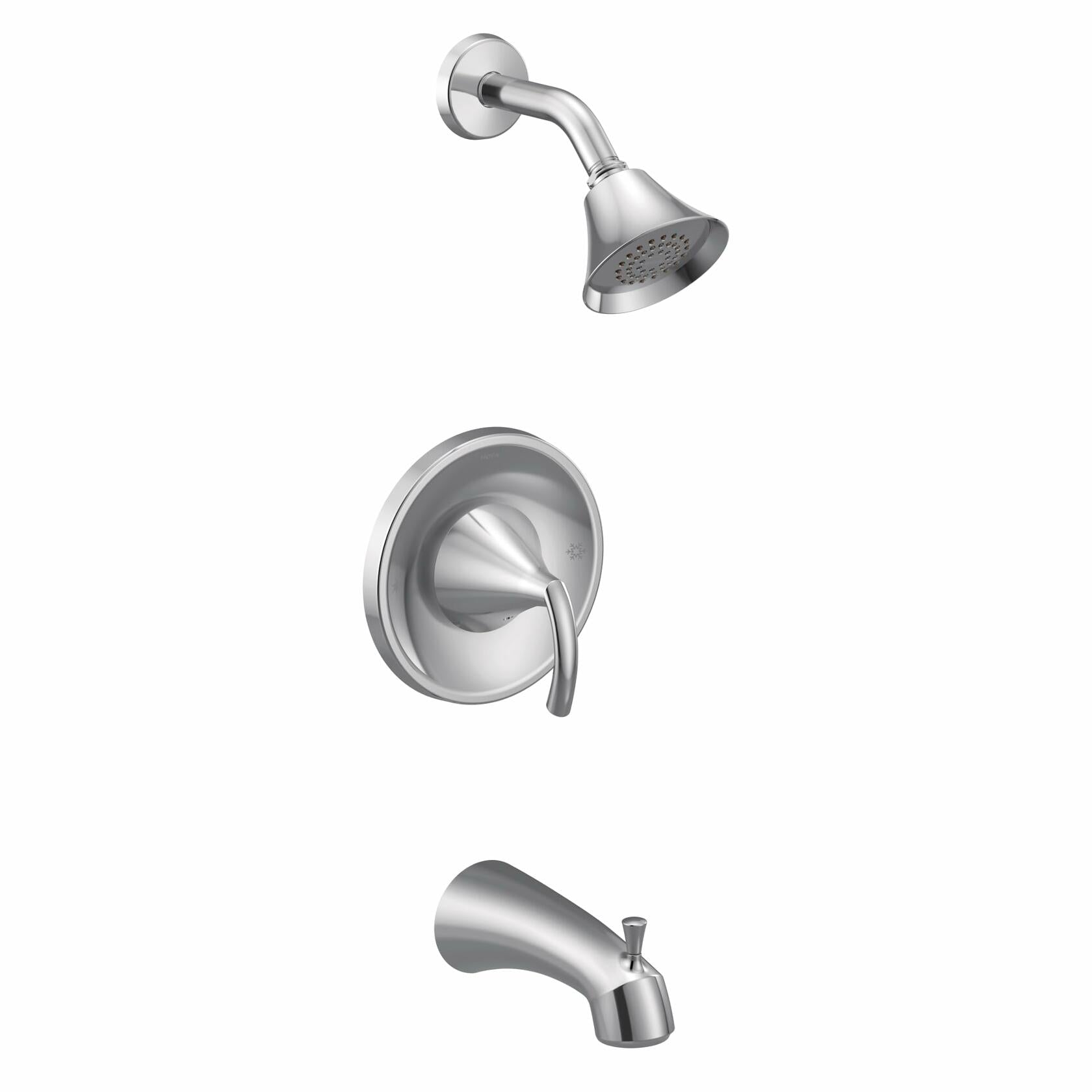 MOEN Glyde T2743EP 1-Handle 1-Spray Single-Handle Posi-Temp Tub and Shower Faucet Trim Kit in Chrome (Valve Not Included)