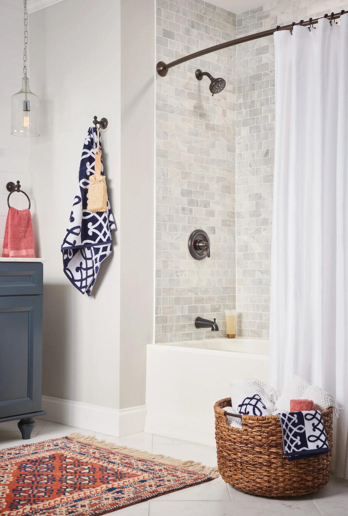 MOEN Hilliard 82537BRB Posi-Temp Rain Shower Single-Handle Shower Faucet Trim Kit in Mediterranean Bronze (Valve Included)