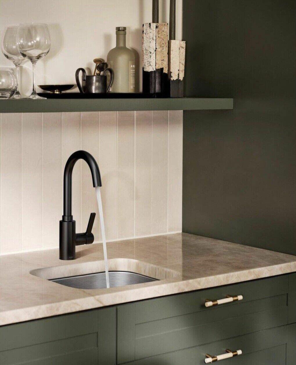 MOEN Genta LX 5882BL Single-Handle Bar Faucet in Matte Black