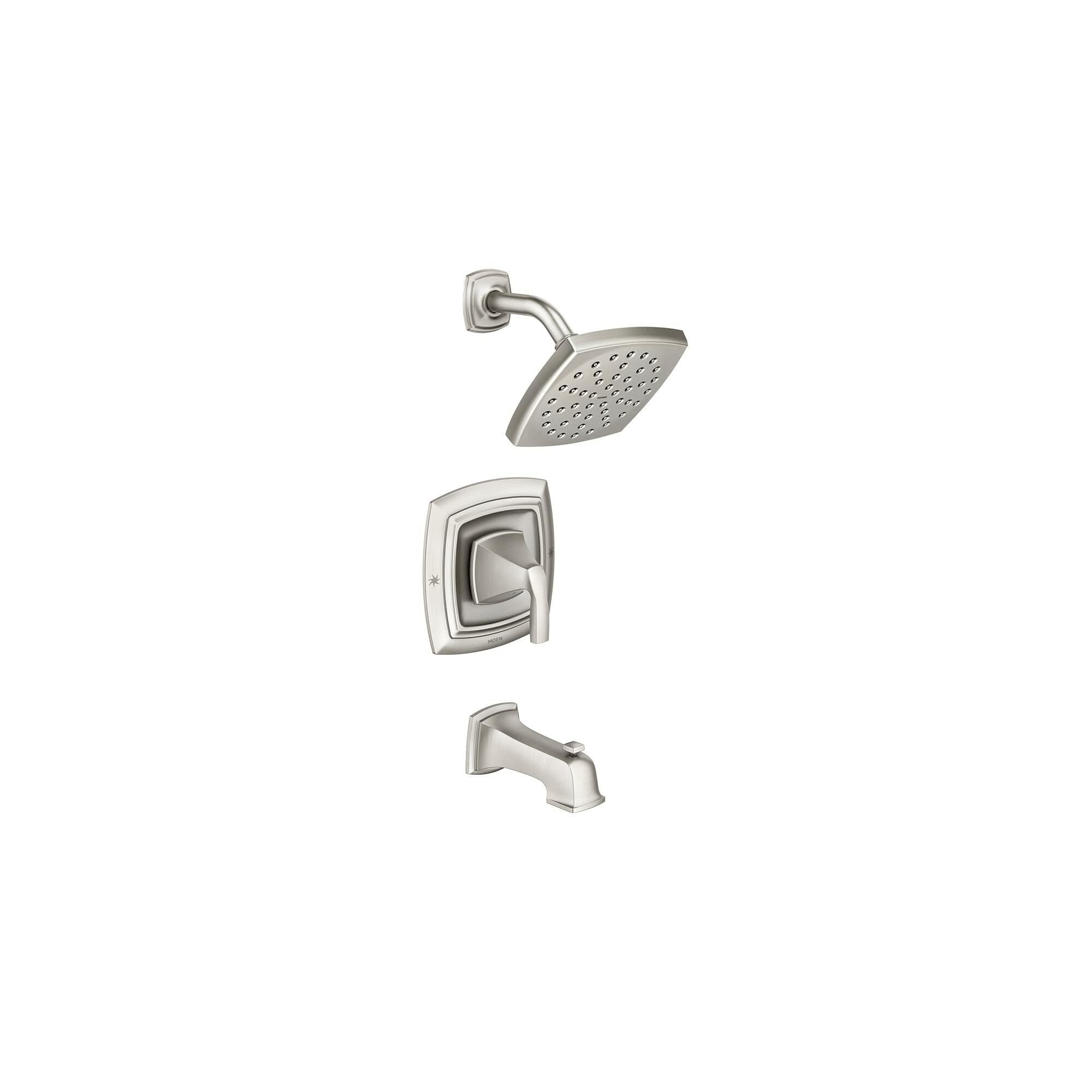 MOEN Finney 82721SRN One-Handle Tub and Shower Faucet in Spot Resist Brushed Nickel (Valve Required)