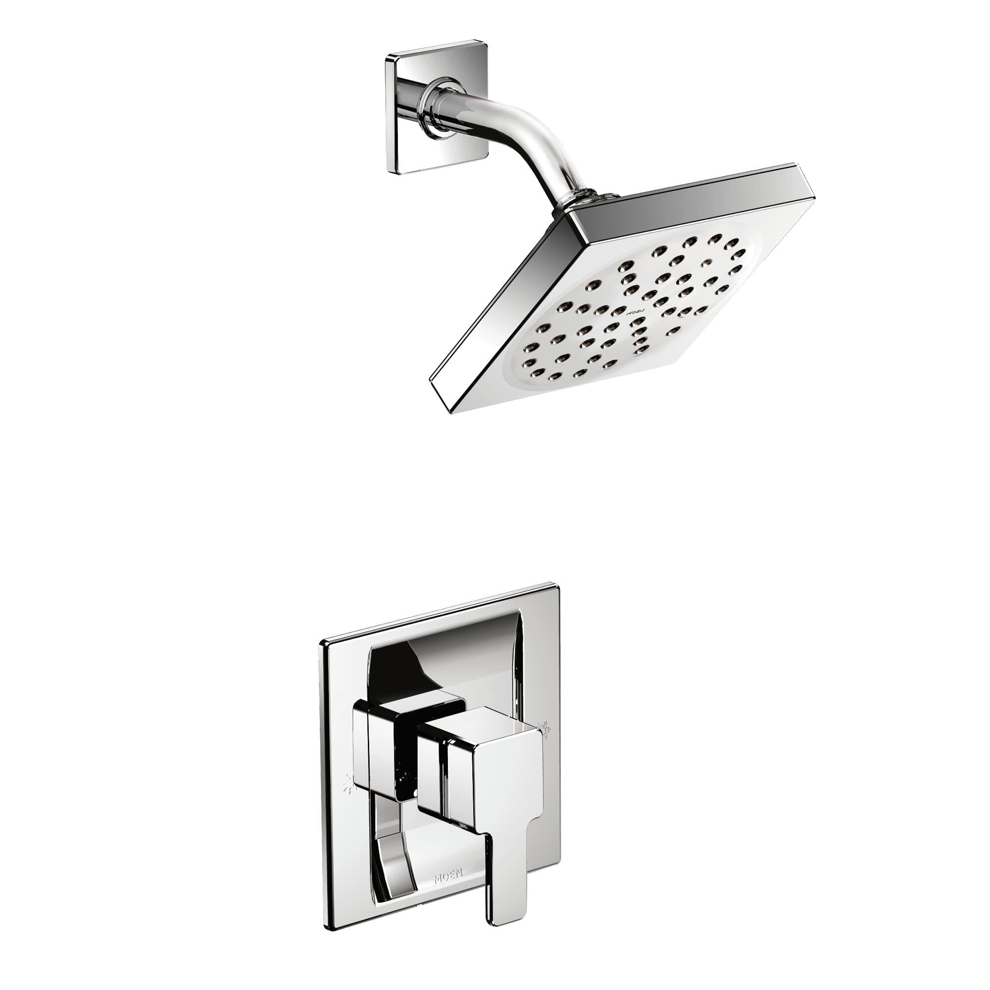 MOEN 90 Degree TS2712 Posi-Temp Shower Head and Single Handle Shower Trim Kit in Chrome (Valve Required)