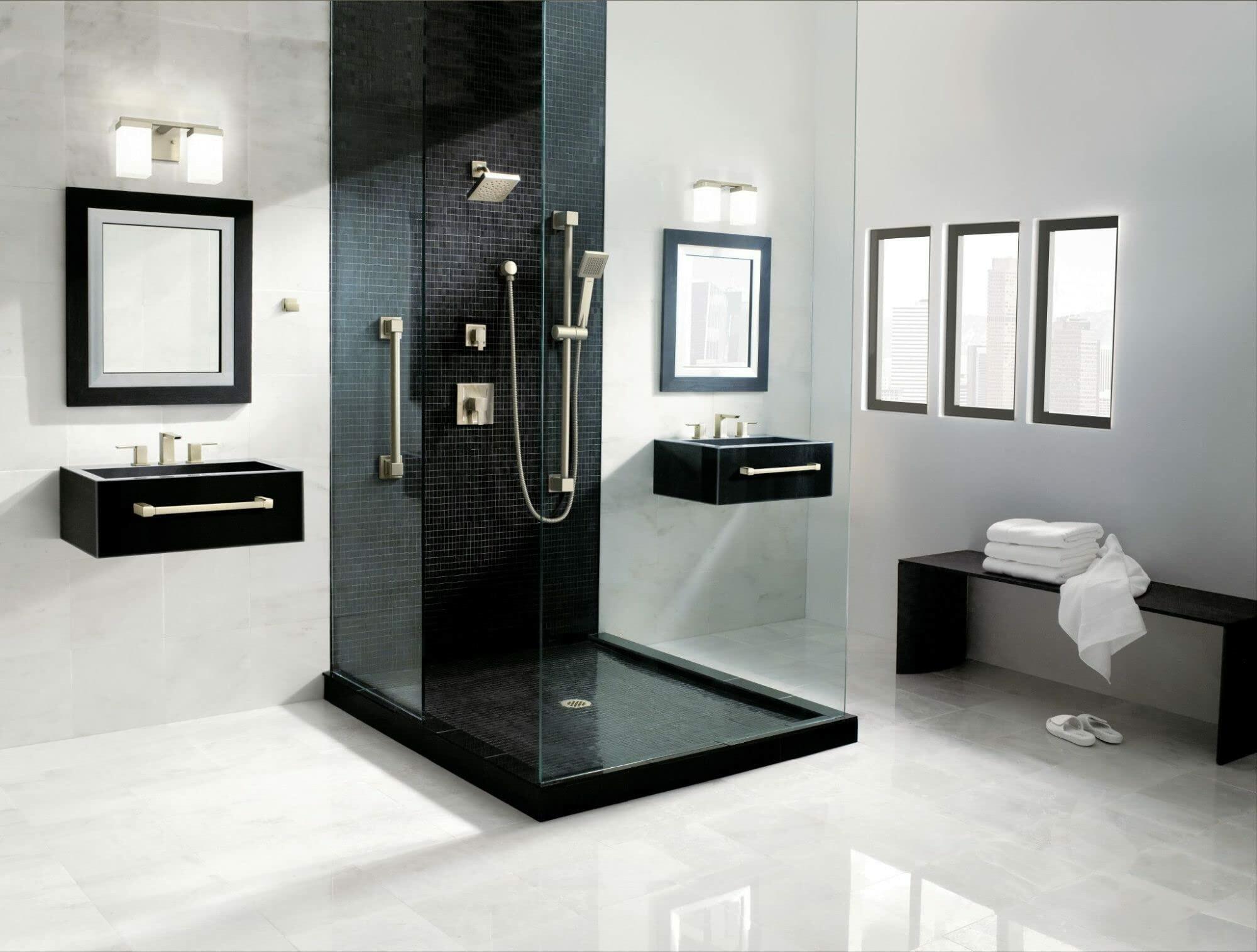 MOEN 90 Degree TS2712 Posi-Temp Shower Head and Single Handle Shower Trim Kit in Chrome (Valve Required)