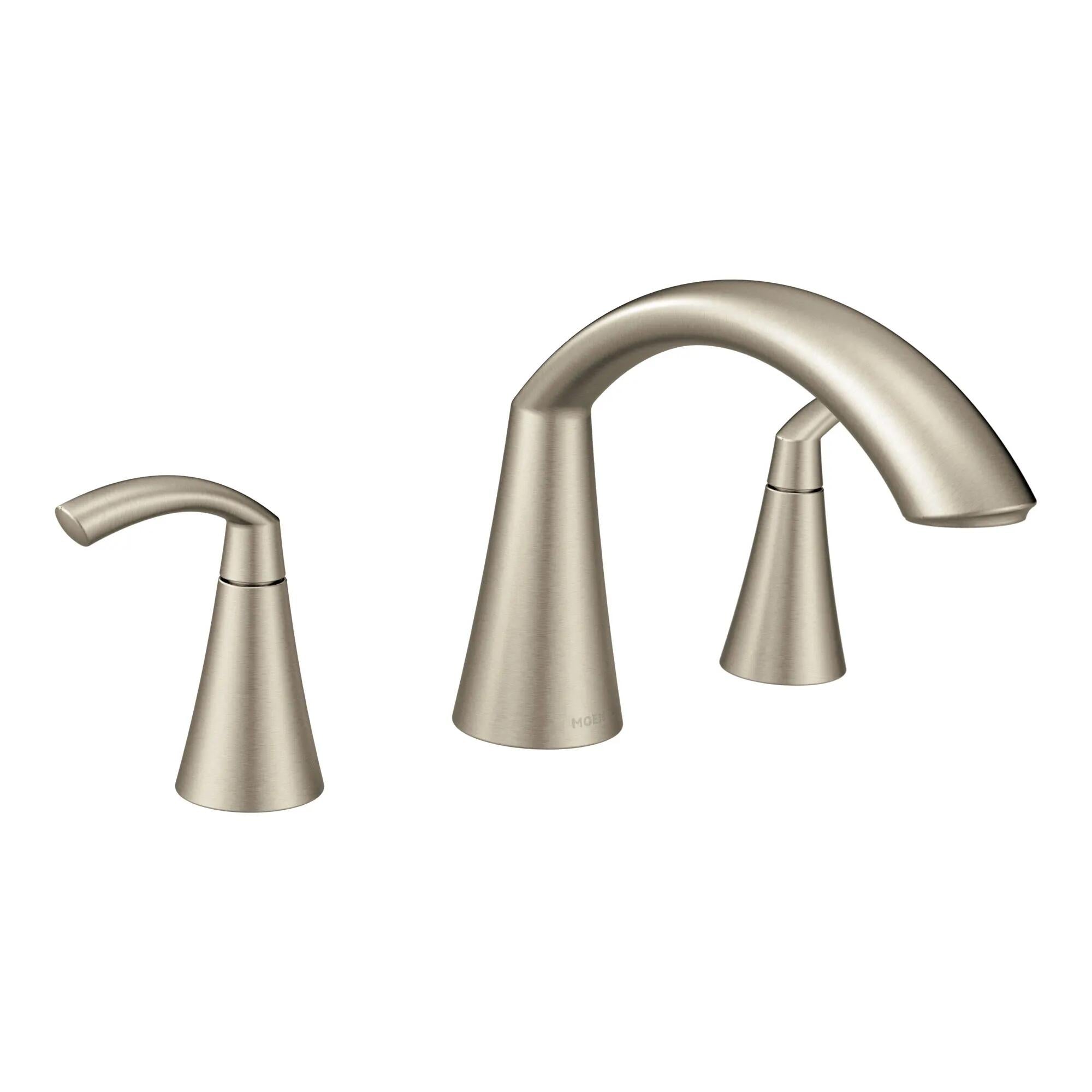 MOEN Glyde T373BN Two-Handle High Arc Roman Tub Faucet in Brushed Nickel (Valve Required)